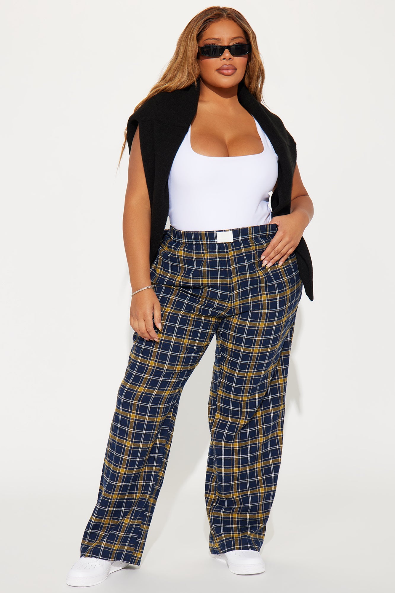 Feeling Casual Plaid Boxer Pant - Navy/combo