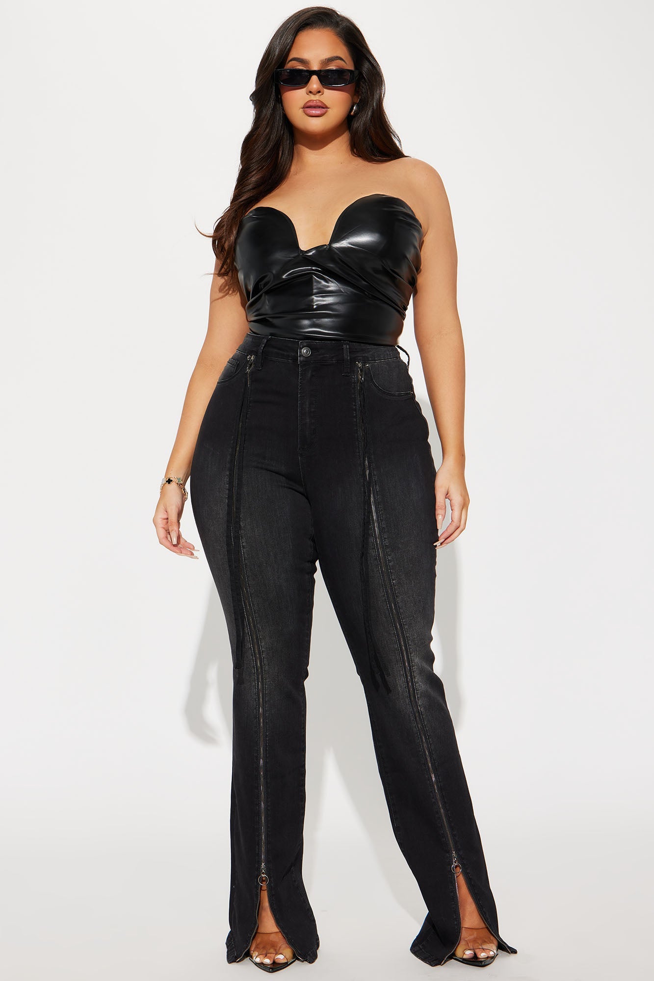 Tall Not So Basic Stretch Zipper Bootcut Jeans - Black