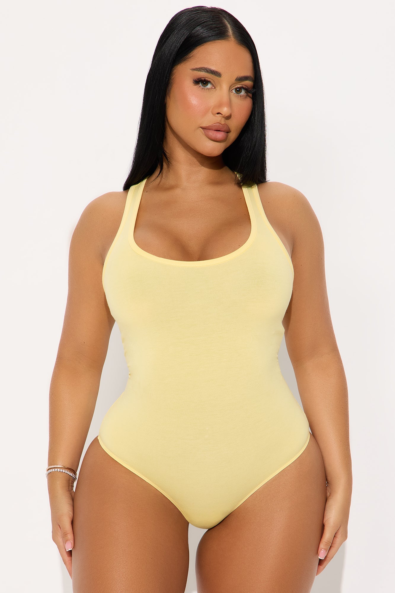 Divine Basic Tank Bodysuit - Butter Yellow