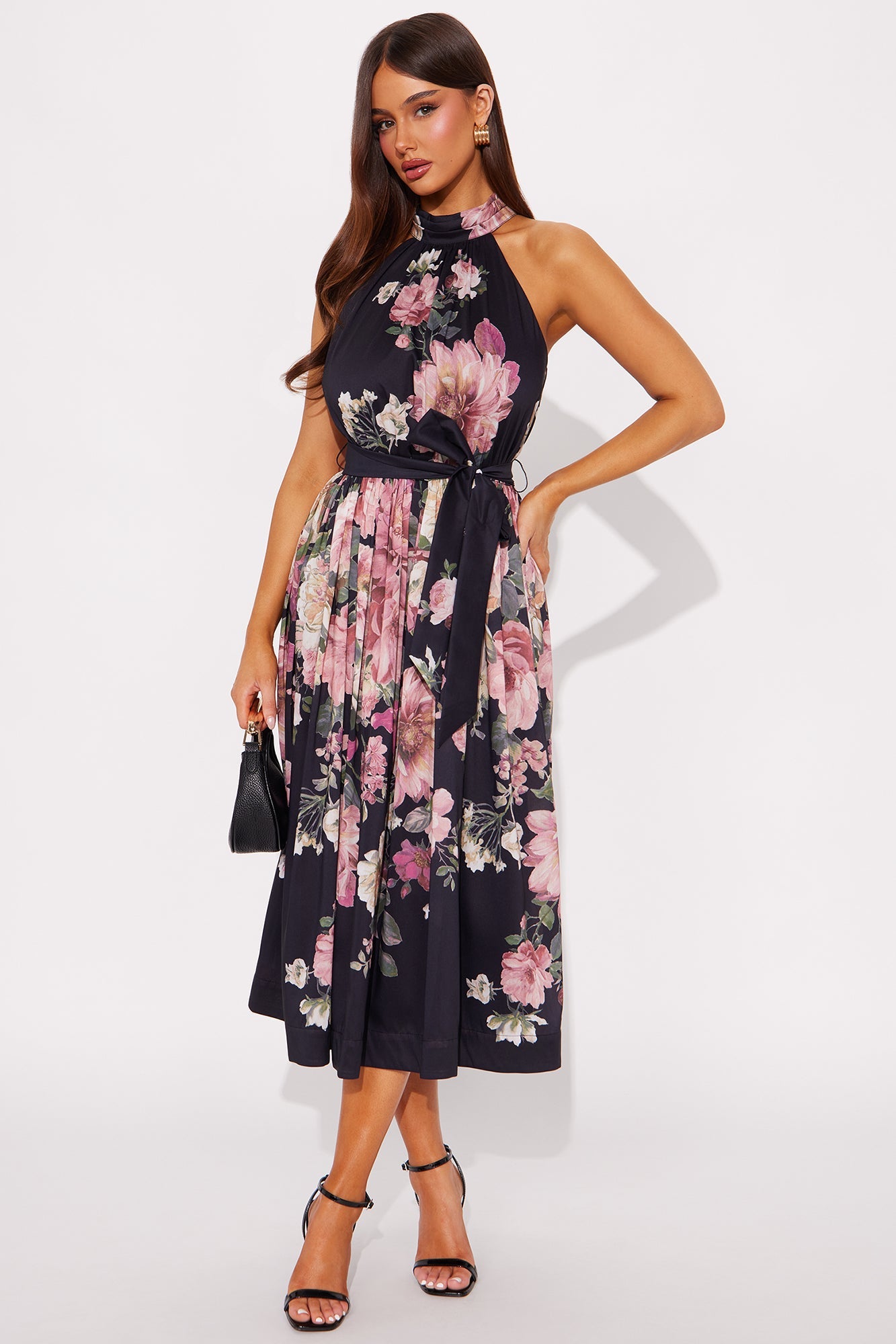 Keep Blushing Floral Maxi Dress - Black/combo