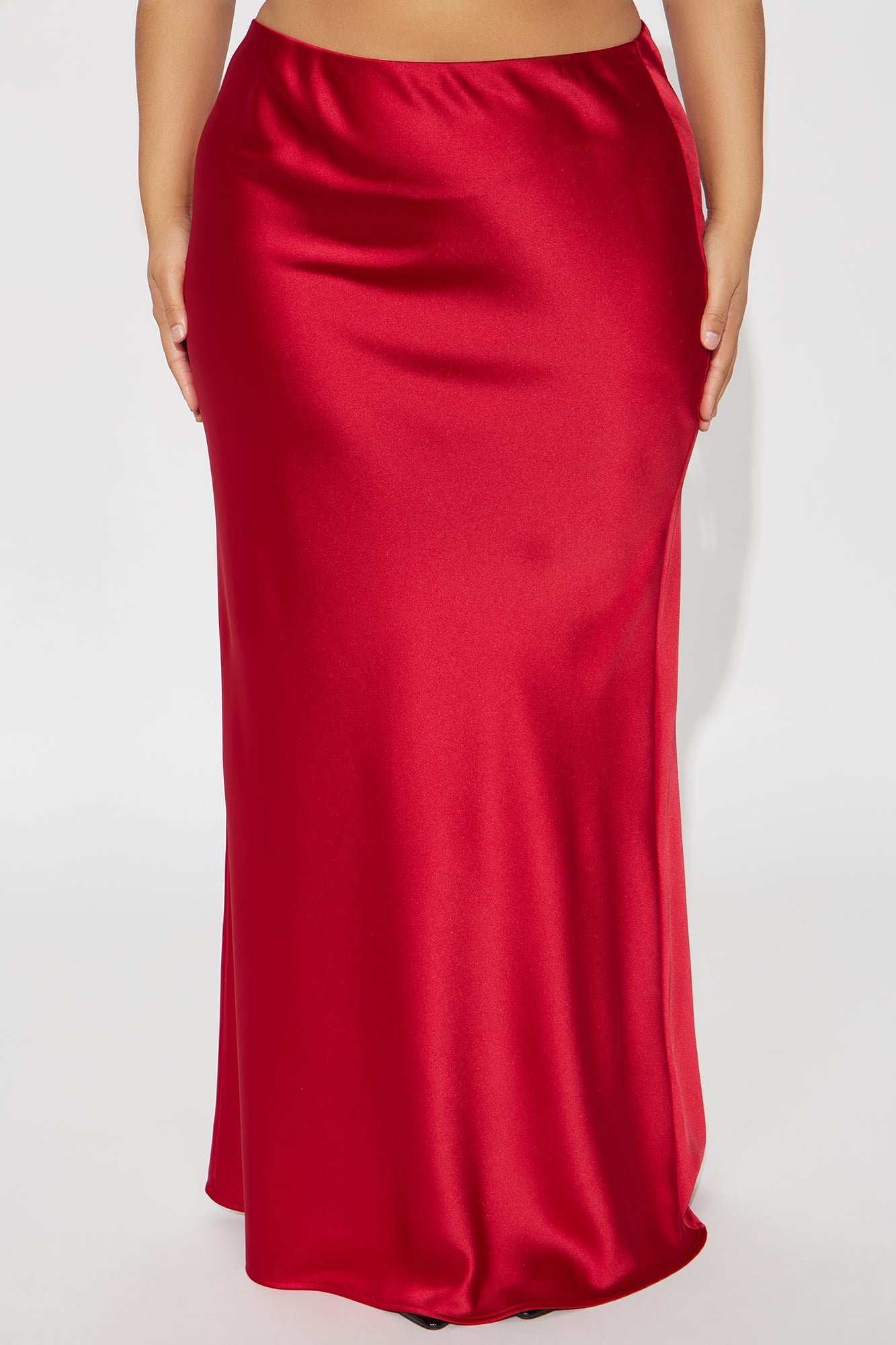 Aurora Satin Maxi Skirt - Red