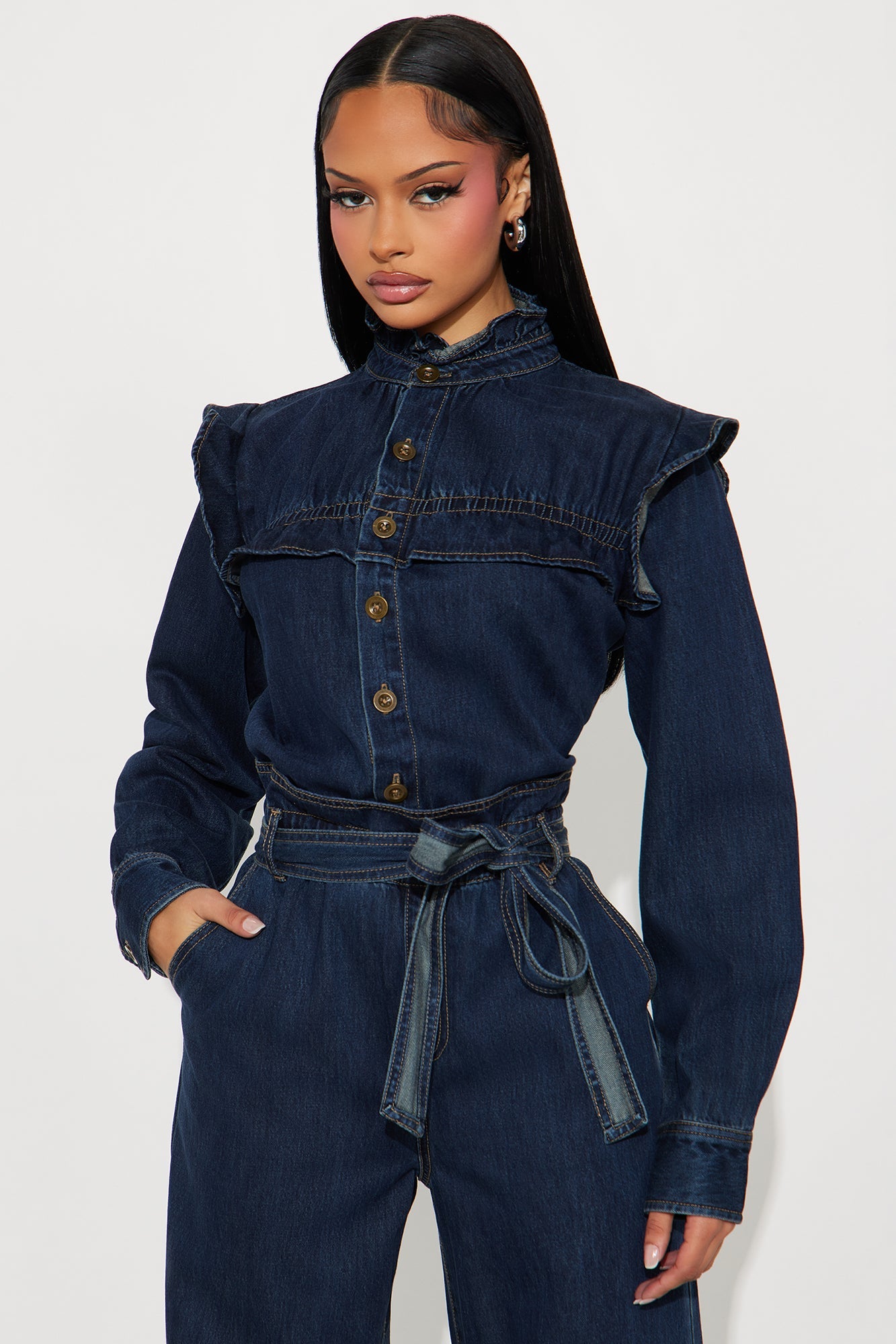 Fresh Start Twill Jumpsuit - Denim