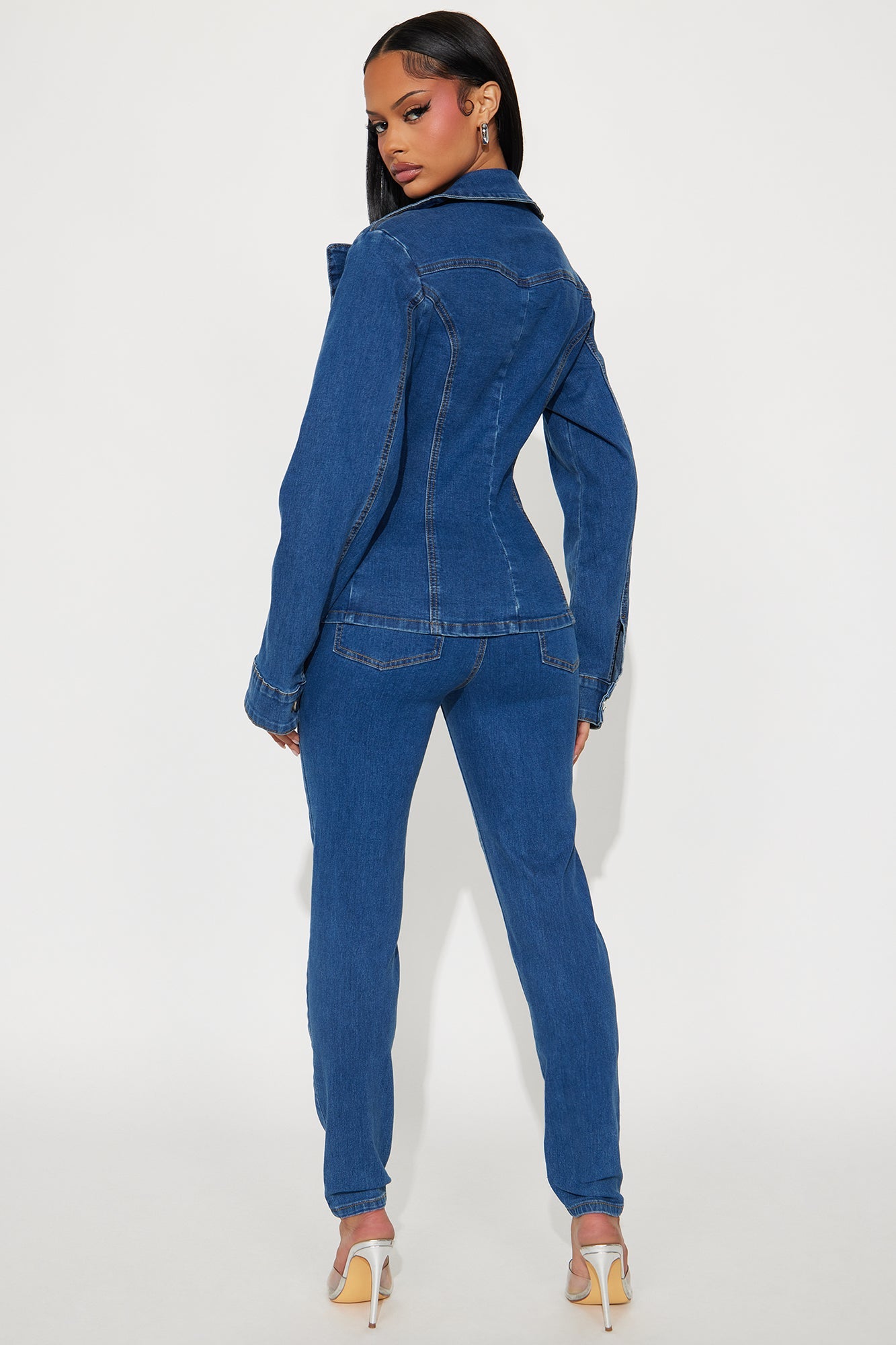 Beverly Bodysuit Denim Pant Set - Medium Wash