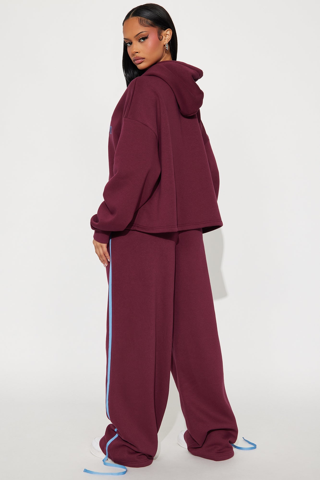 Game On Fleece Pant Set - Burgundy