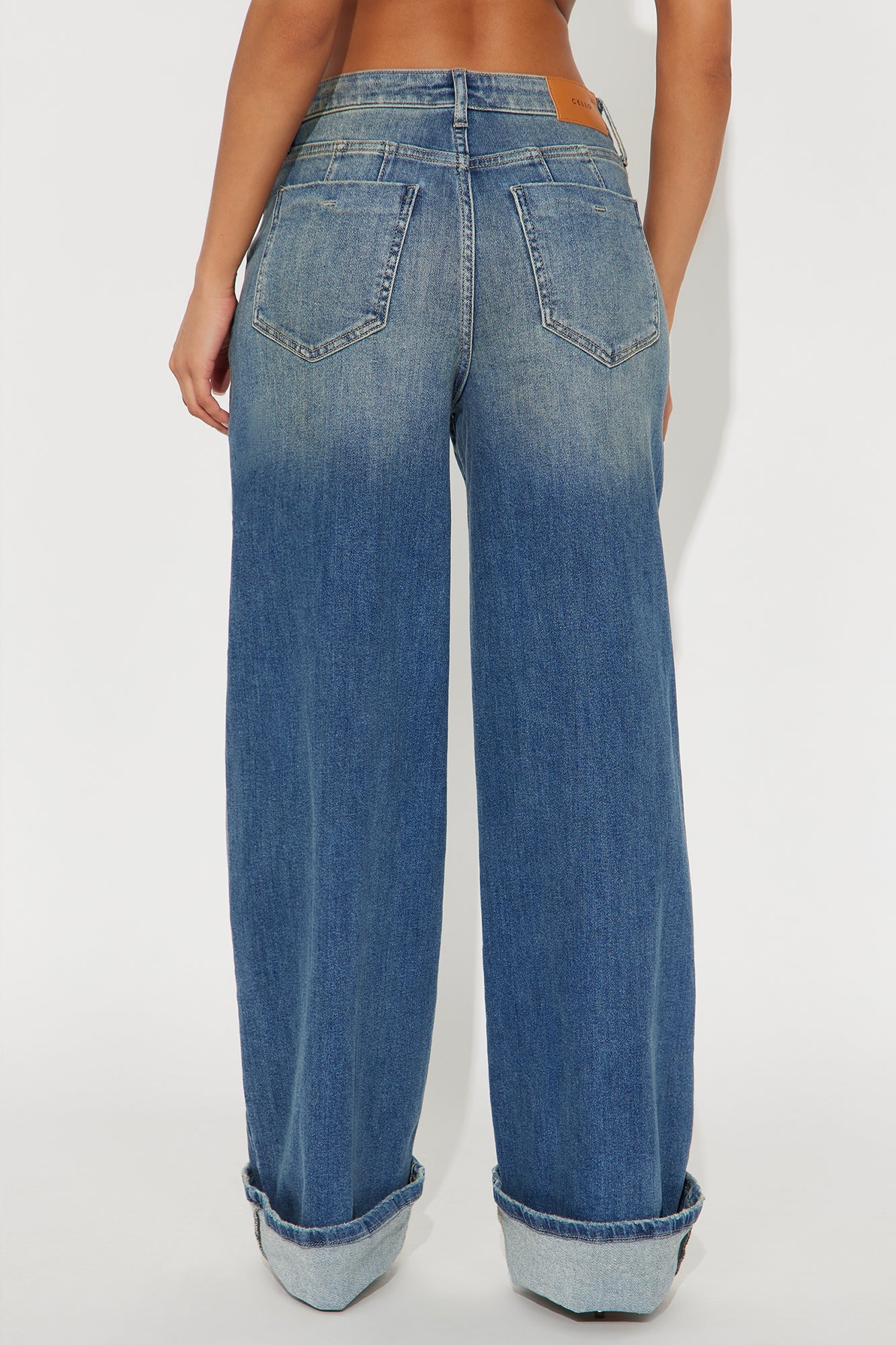Melody Stretch Cuffed Premium Denim Jeans - Medium Wash