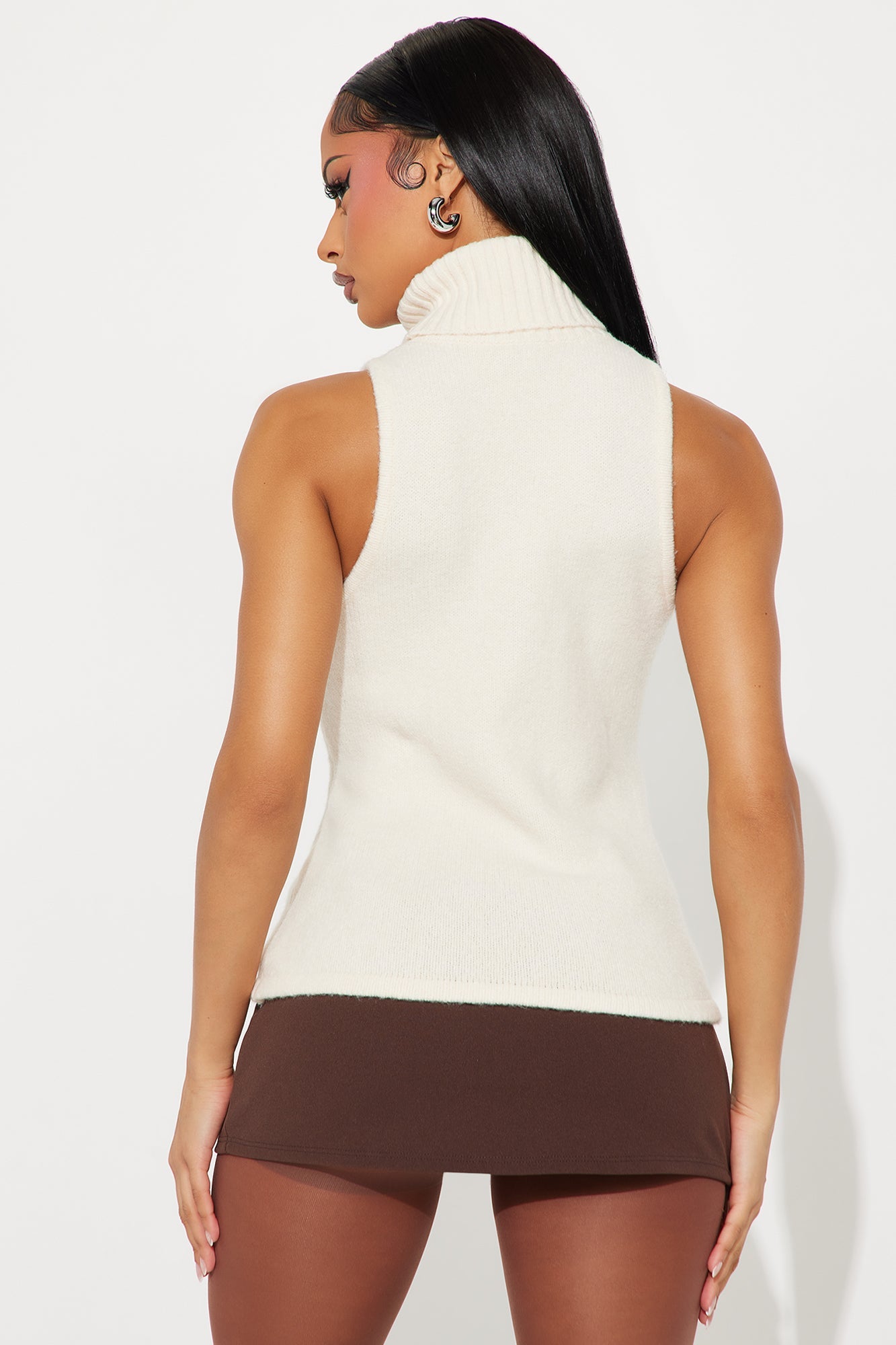 Fall Fling Turtle Neck Sweater Top - Cream