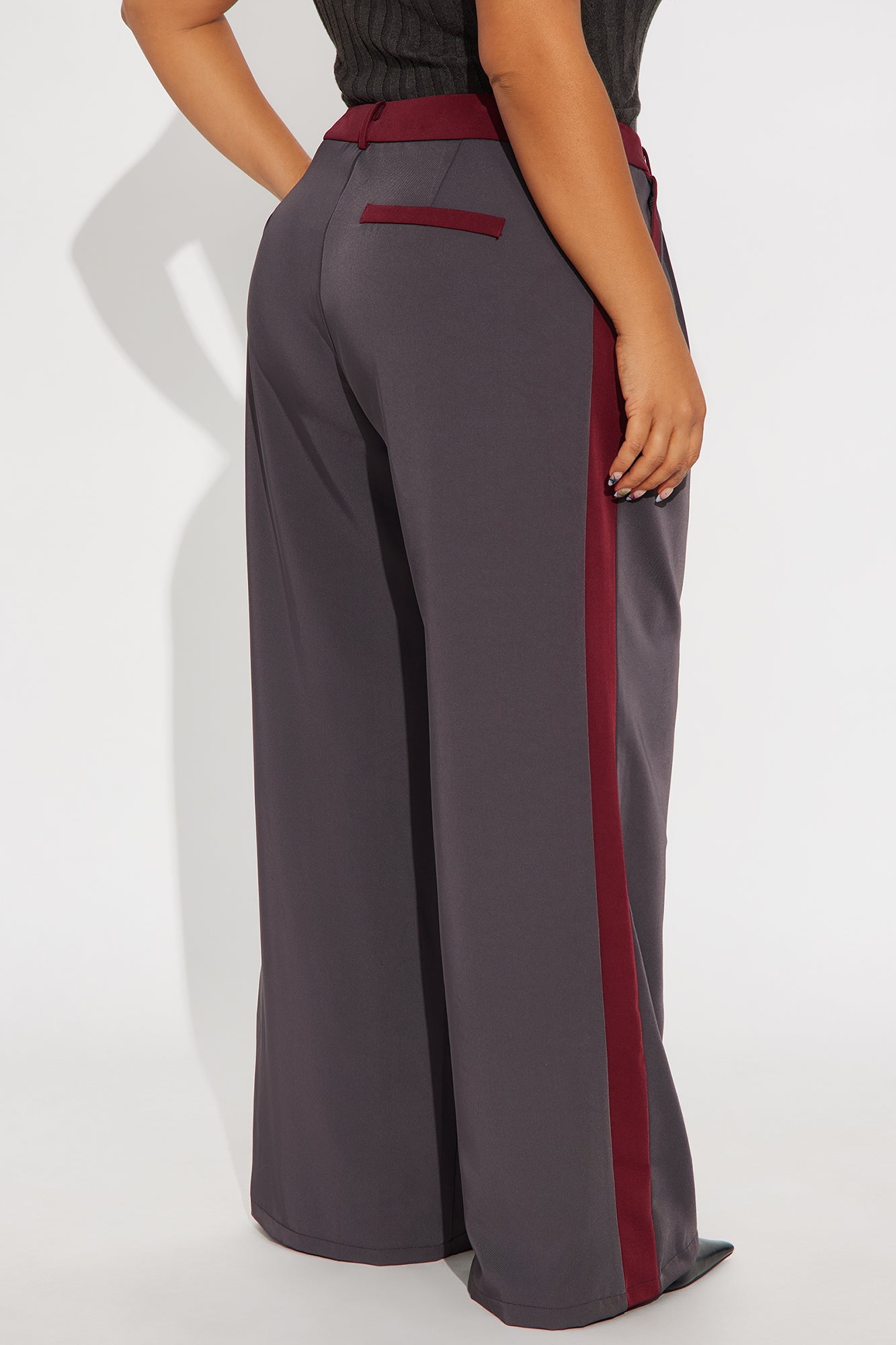 Christina Colorblock Trouser - Charcoal/combo