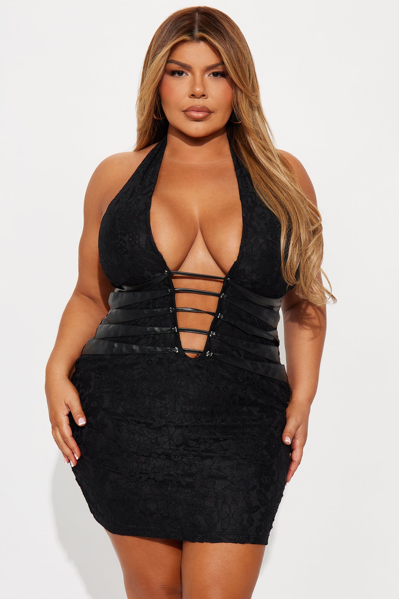 Tall Kendra Lace Mini Dress - Black