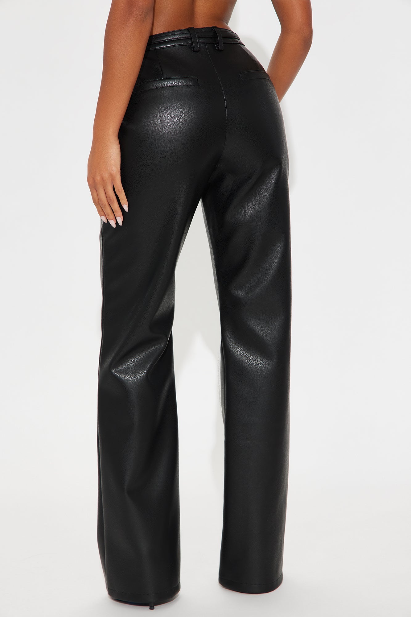 Nikita Belted Faux Leather Pant 33″ - Black