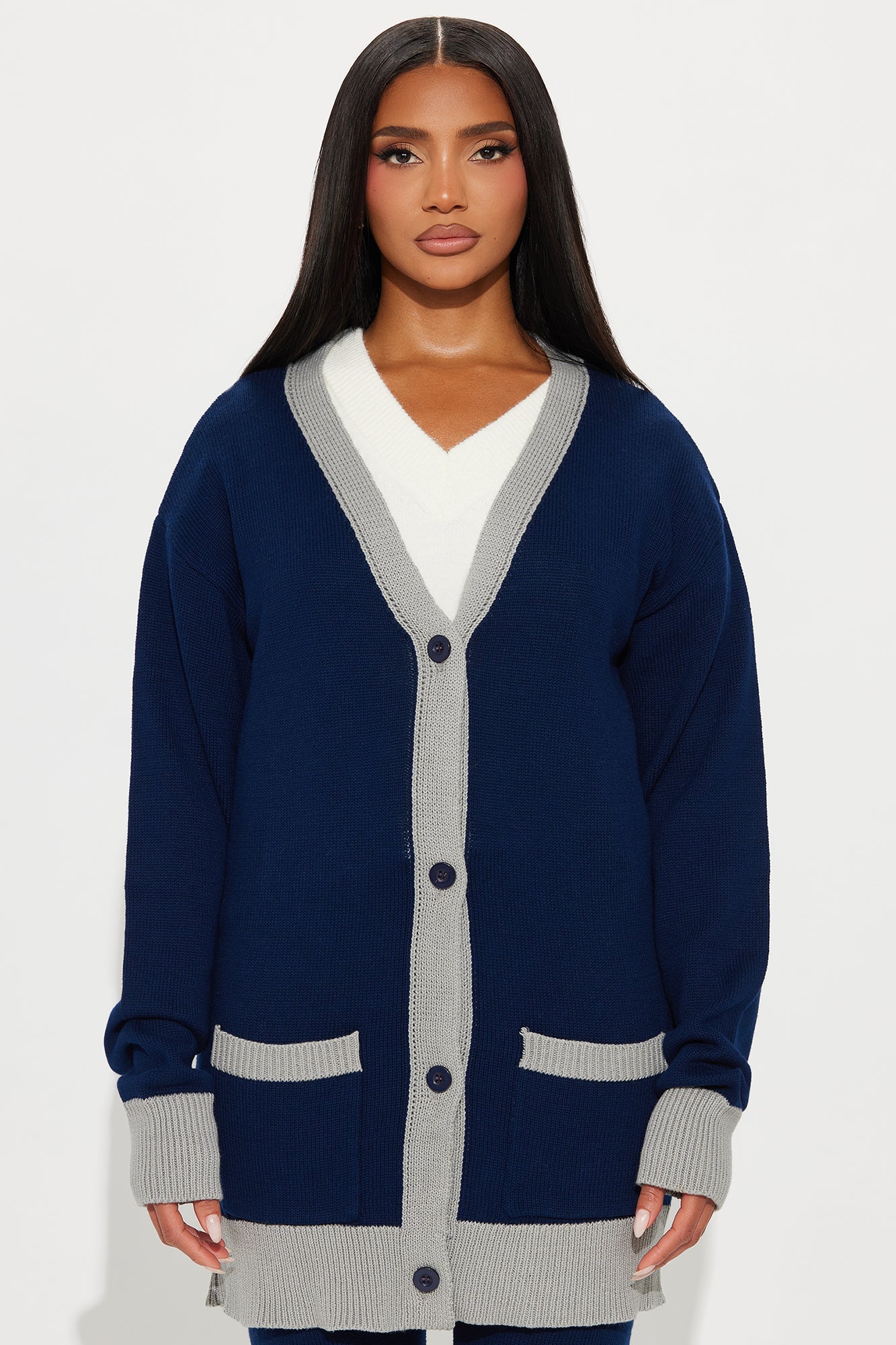 Emery Sweater Cardigan Pant Set - Navy