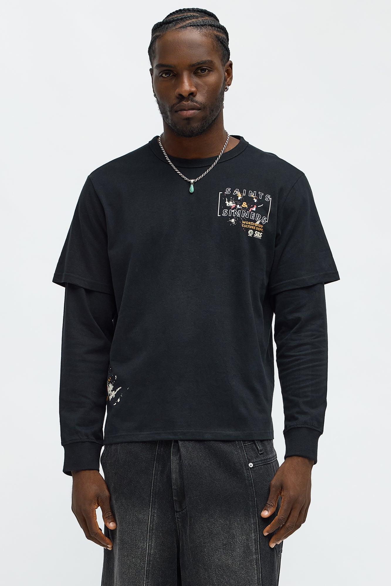 Saints Sinners Twofer Tee - Black