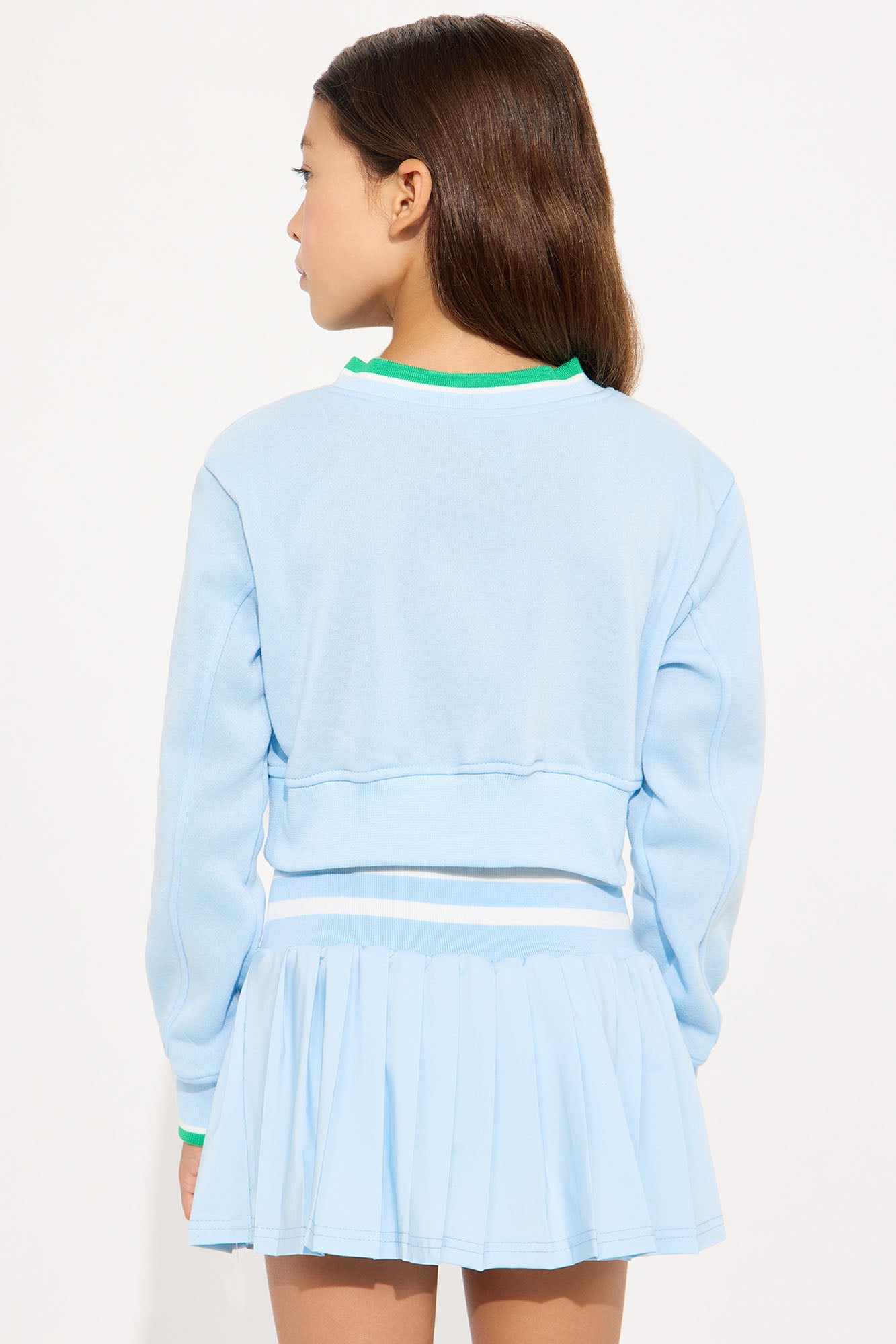 Mini Preppy Life Skirt Set - Light Blue