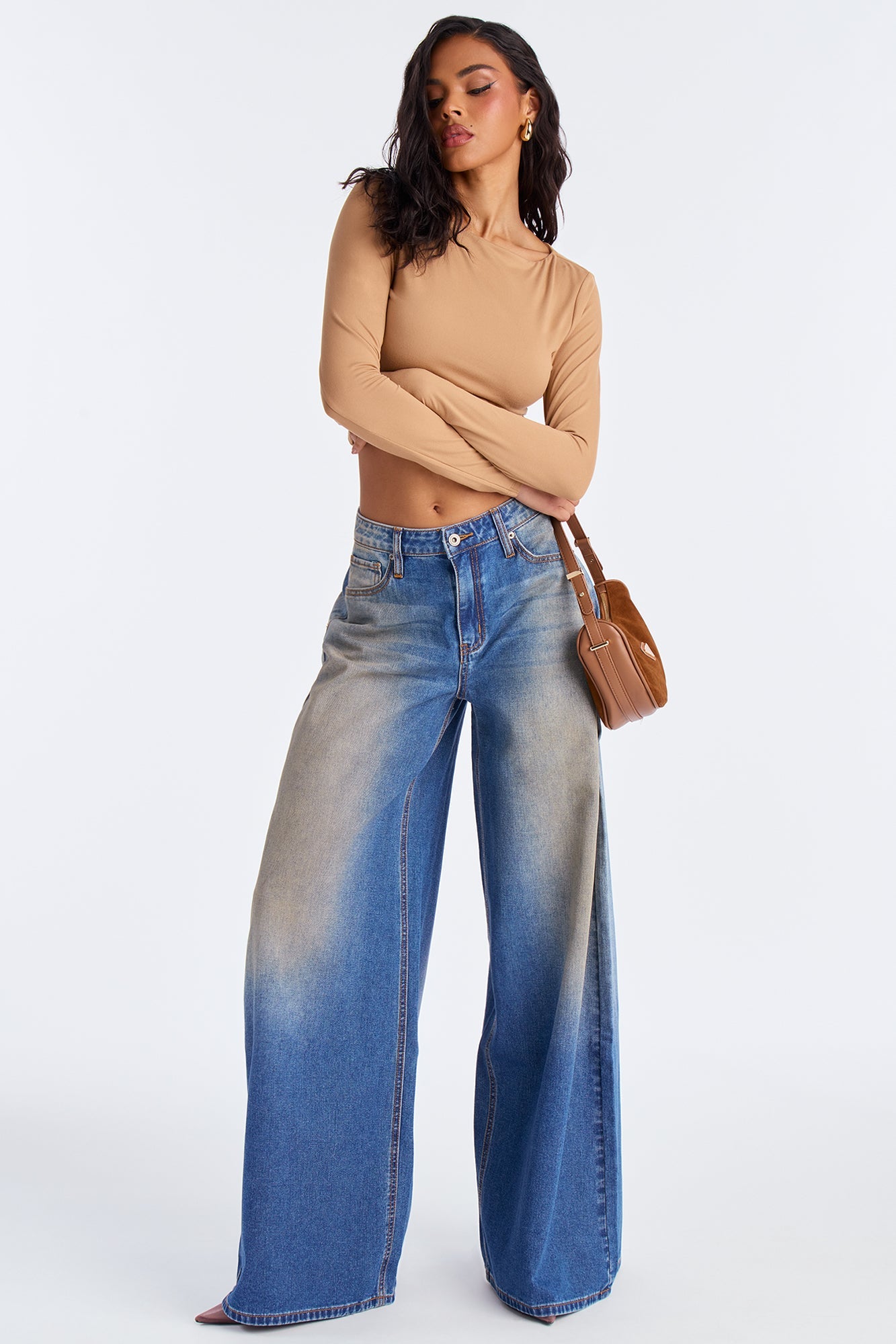 Hot Seat Tinted Baggy Jeans - Medium Wash