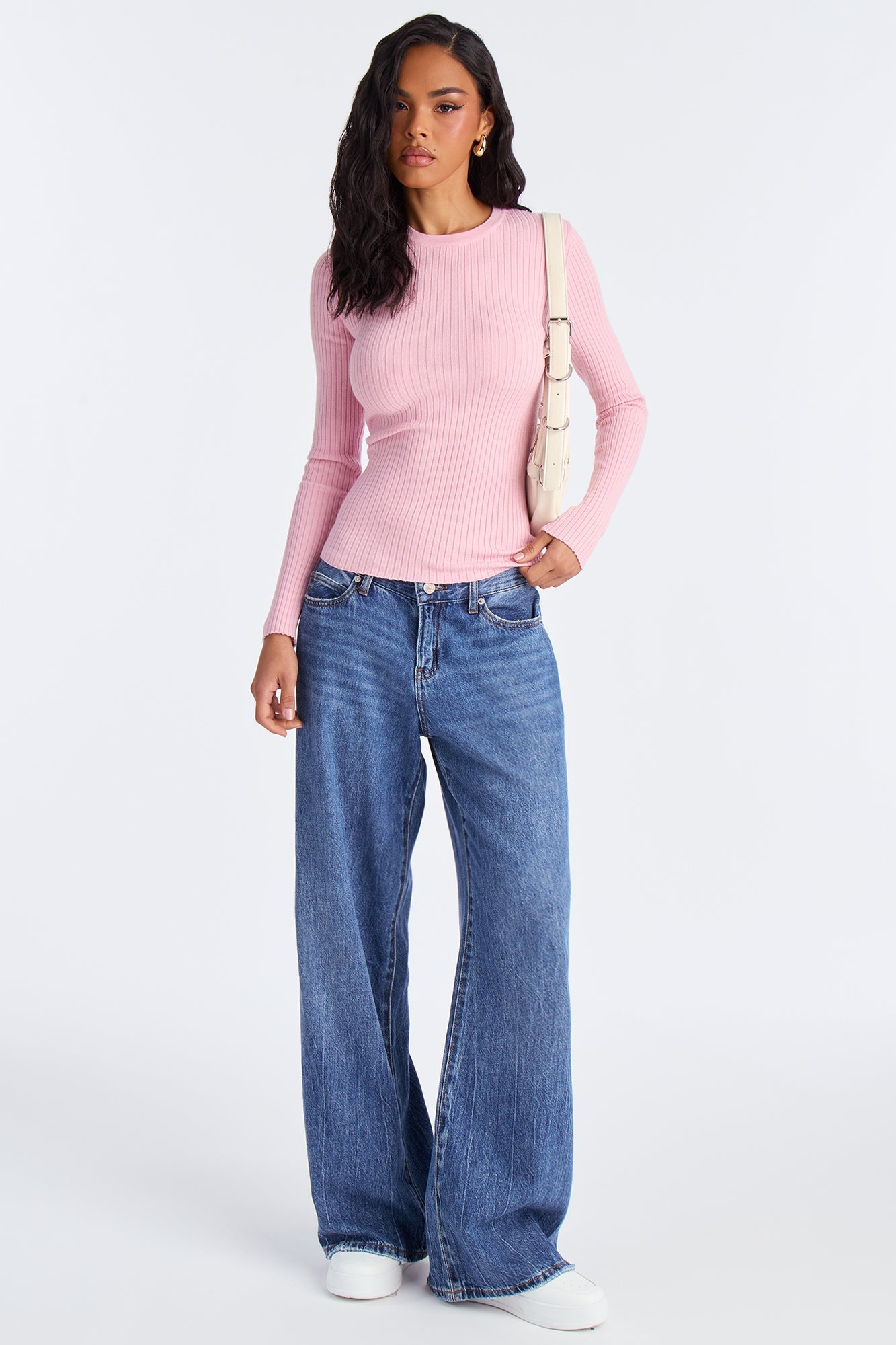 Basically Perfect Ribbed Sweater - Pink