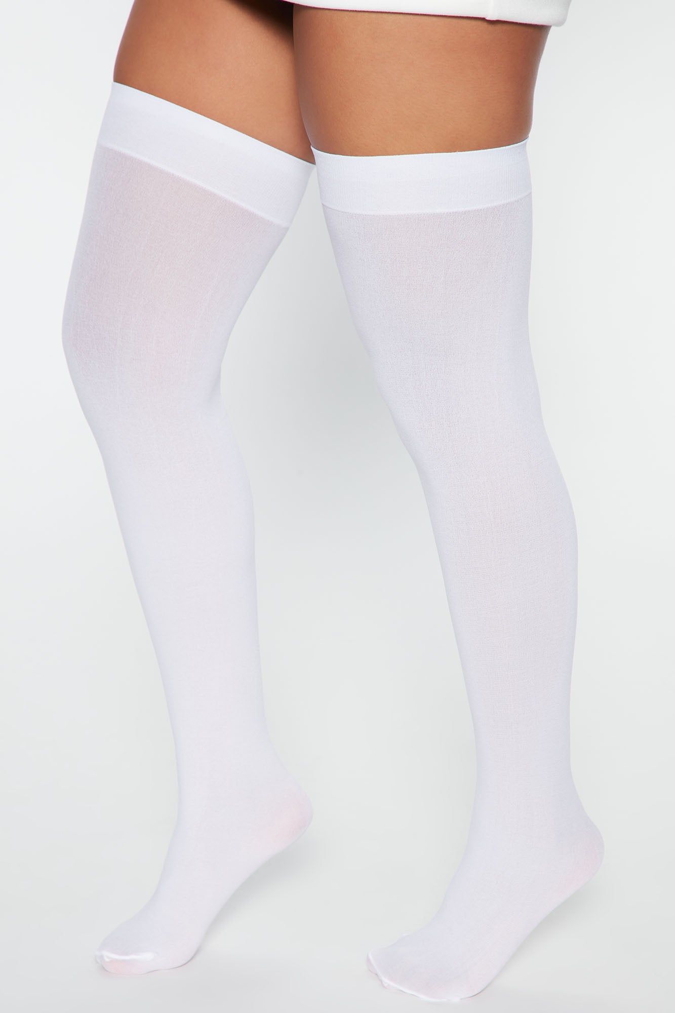 Final Touch Sheer Thigh Highs - White