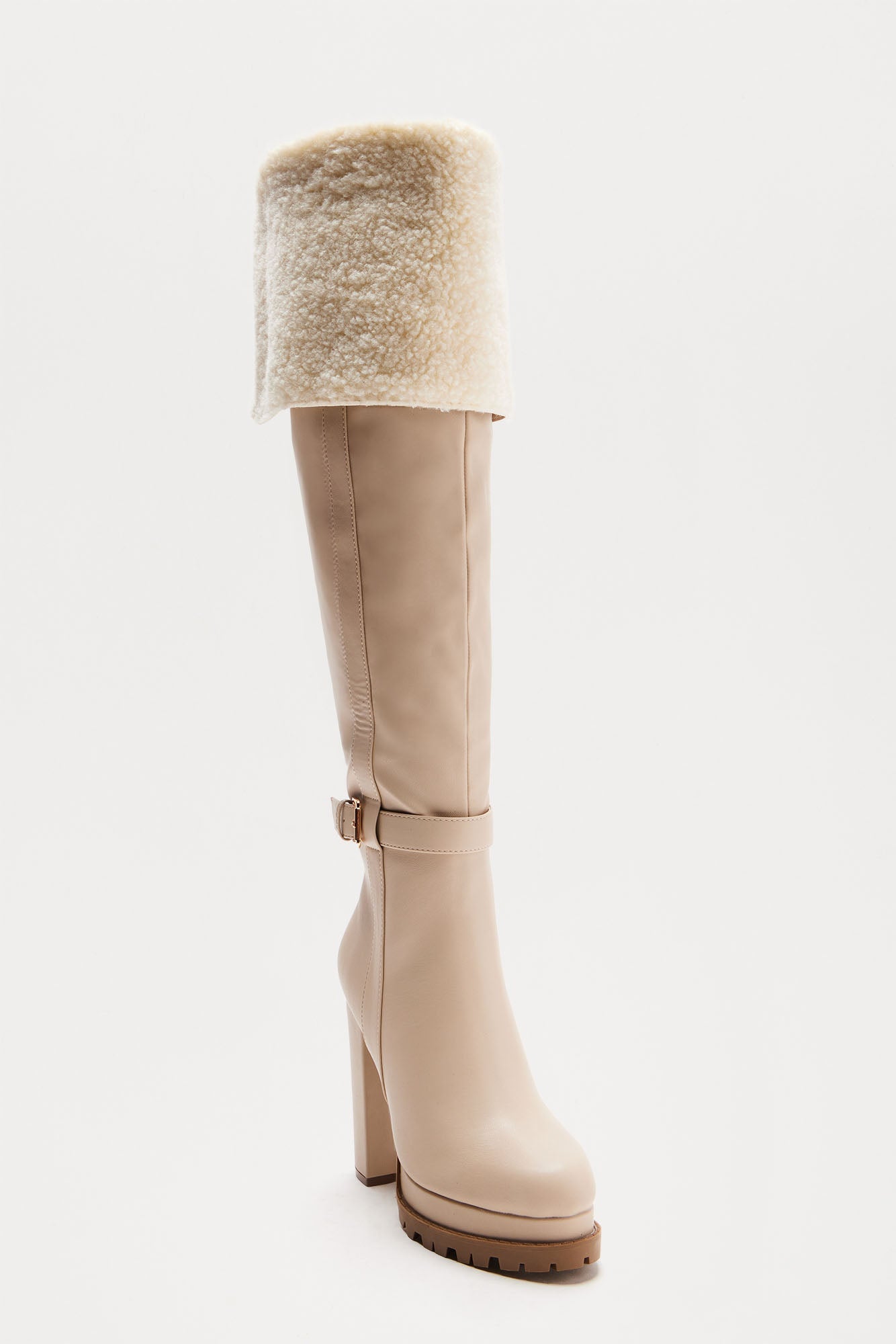 Winter Dream Knee High Boots - Cream