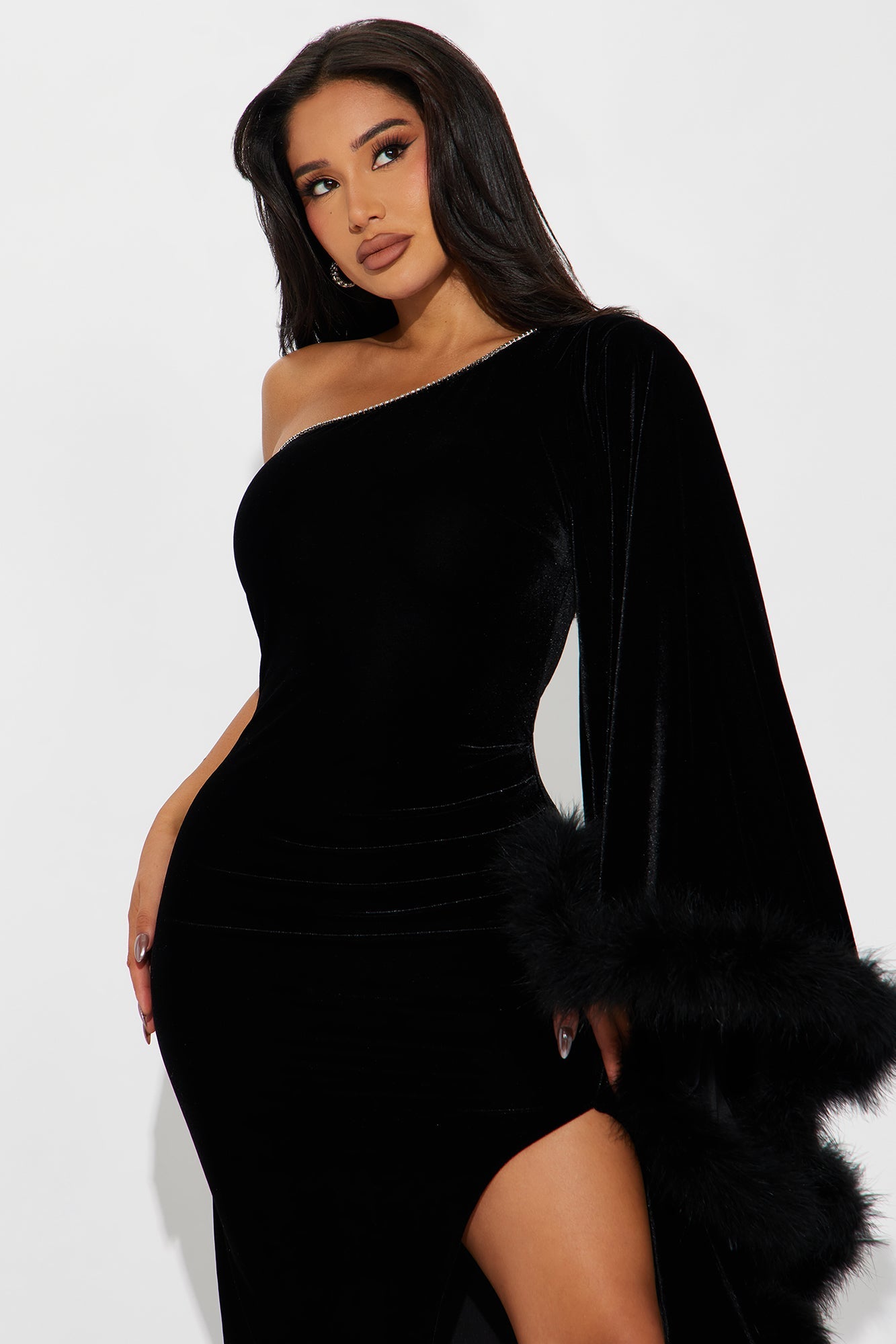 Kendall Velvet Maxi Dress - Black
