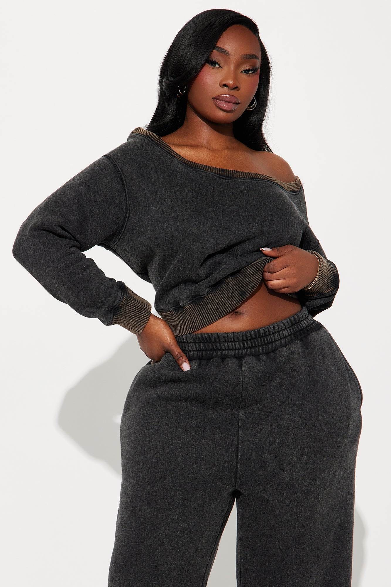 Sammie Fleece Pant Set - Black