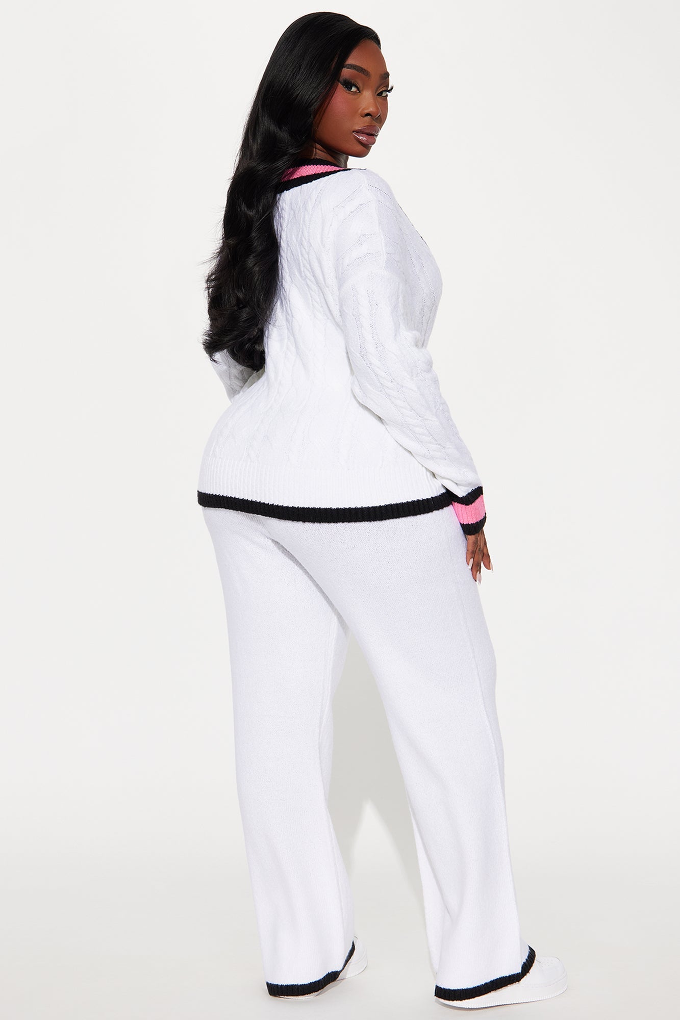 Perfectly Polished Sweater Pant Set - Ivory/combo
