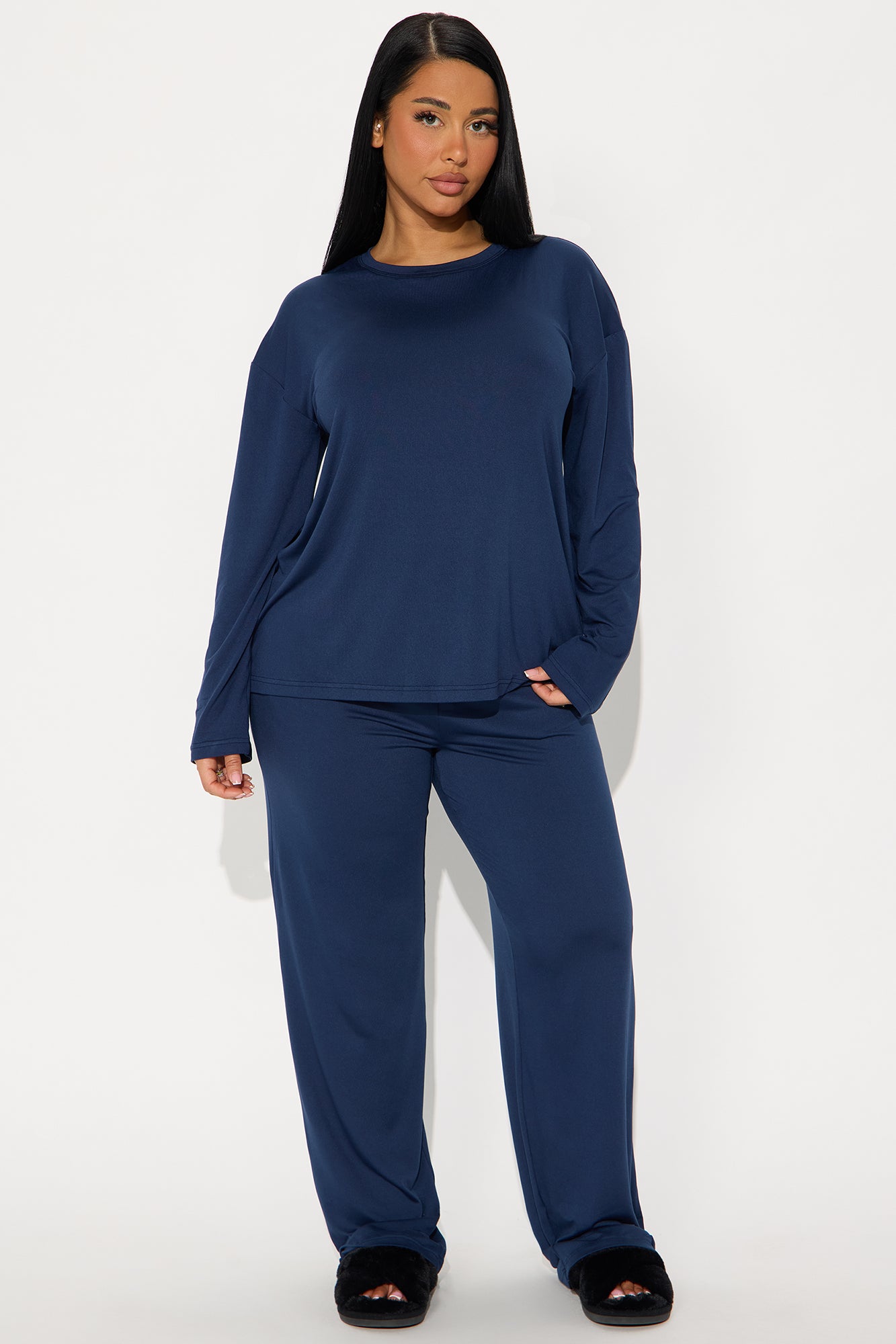 Relax Mood Long Sleeve PJ Pant Set - Navy