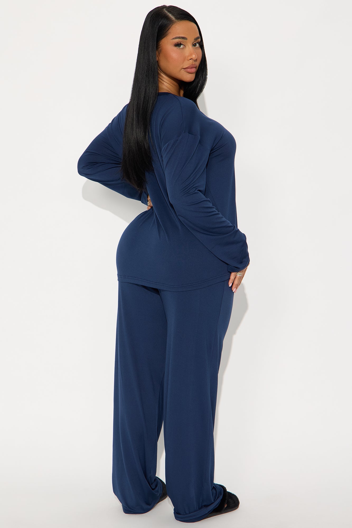 Relax Mood Long Sleeve PJ Pant Set - Navy