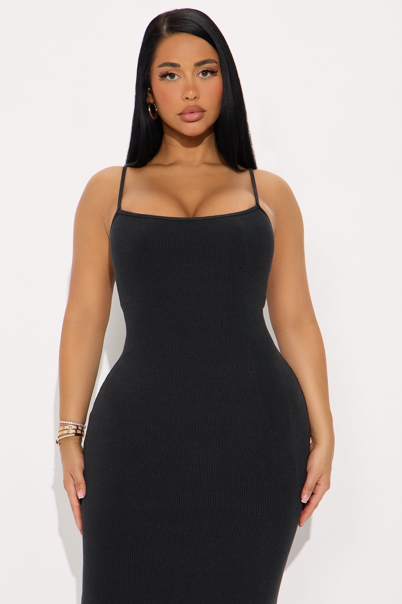 Wrapped Up Ribbed Maxi Dress Set - Black