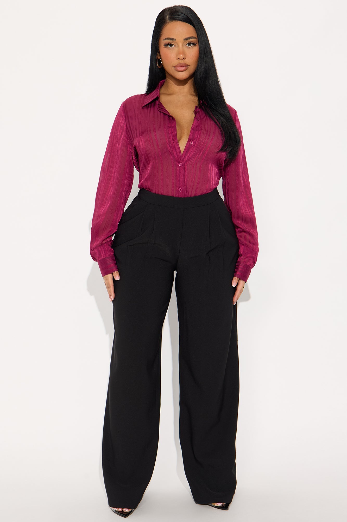 Mogul Mood Wide Leg Trouser Pant 32″ - Black