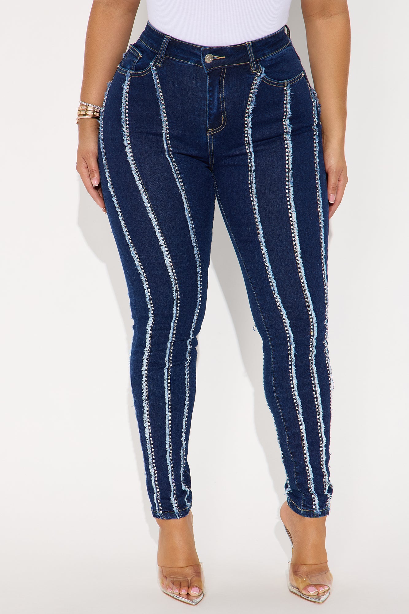 Watch Her Embellished Skinny Jeans - Dark Wash