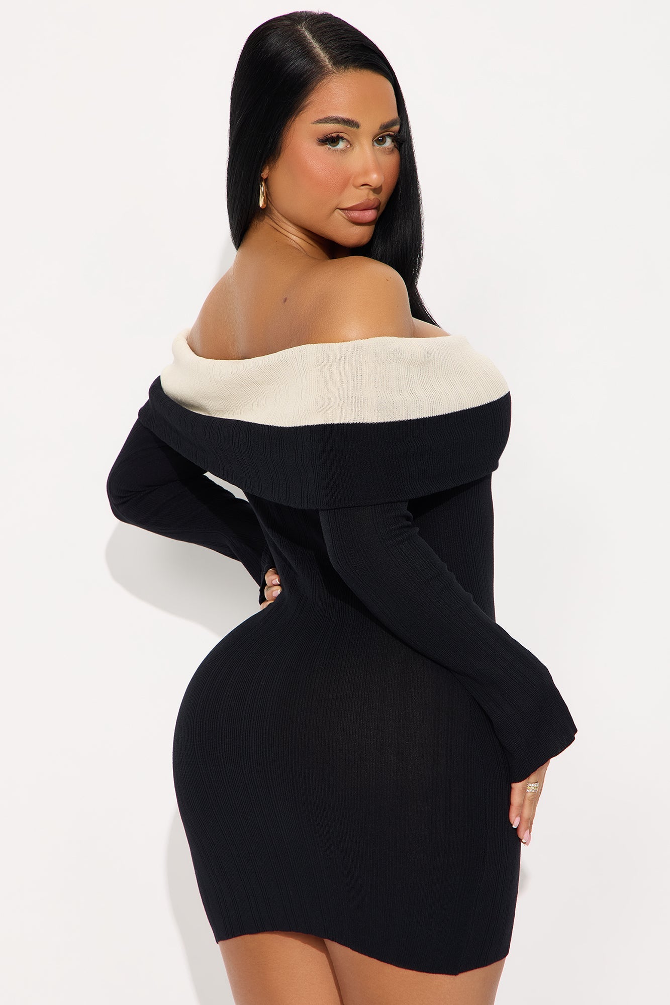 Spice Me Up Sweater Mini Dress - Black