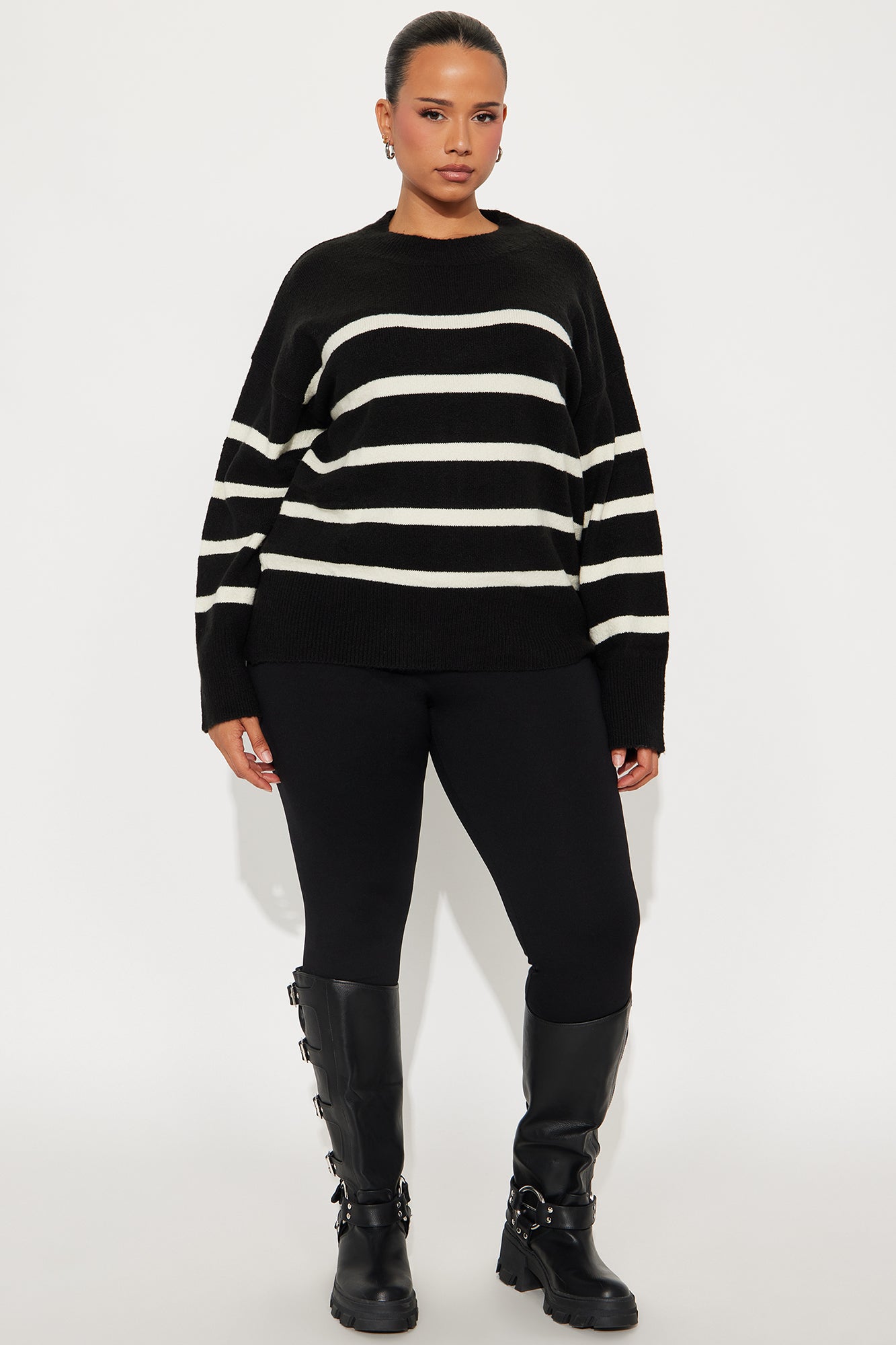 Still Got It Striped Sweater - Black/combo