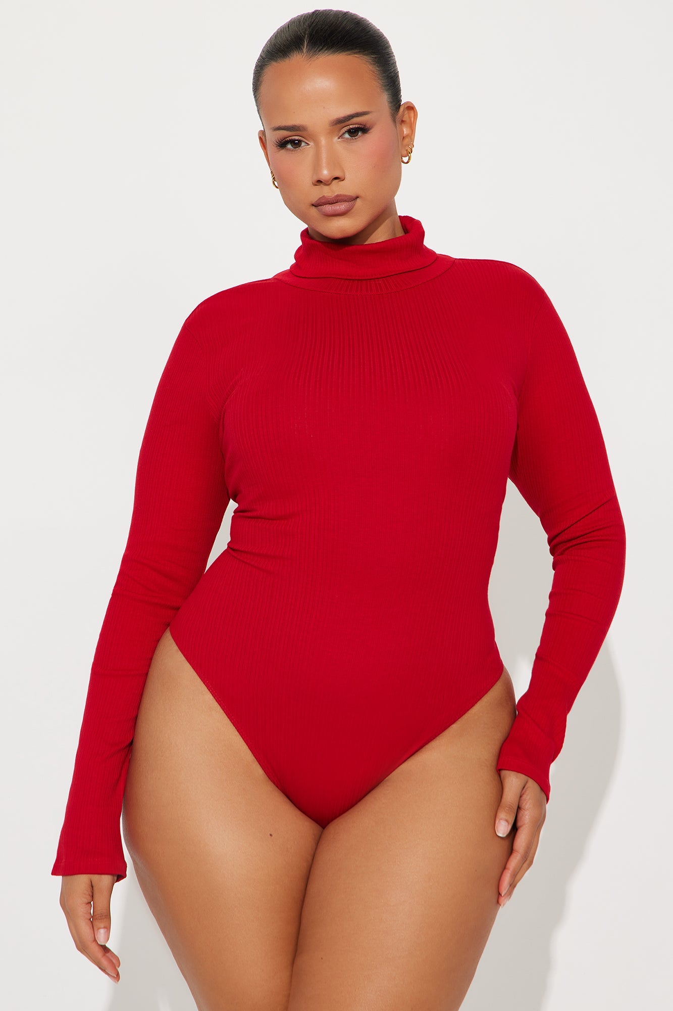 Tess Turtleneck Bodysuit - DarkRed