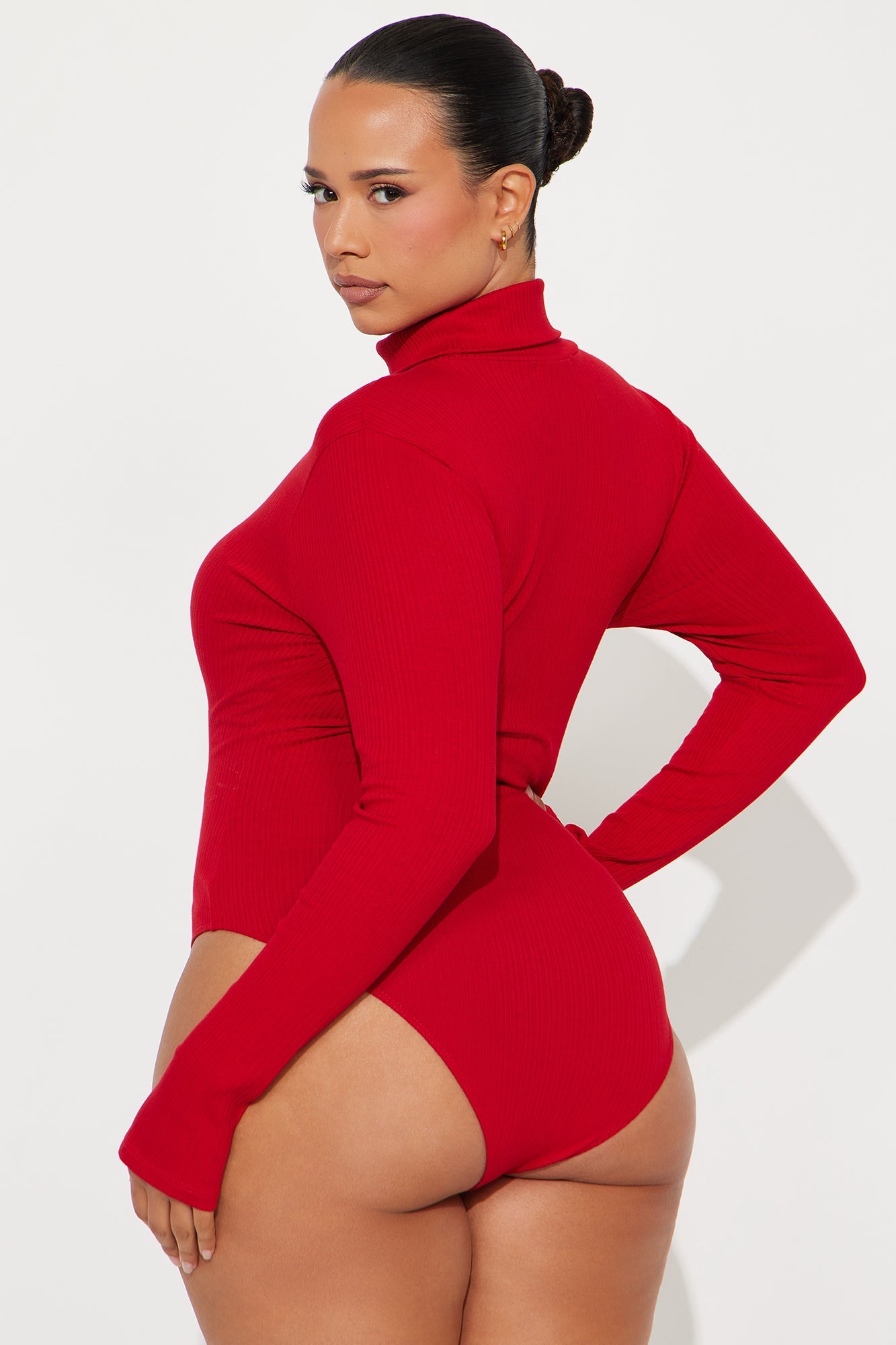Tess Turtleneck Bodysuit - DarkRed