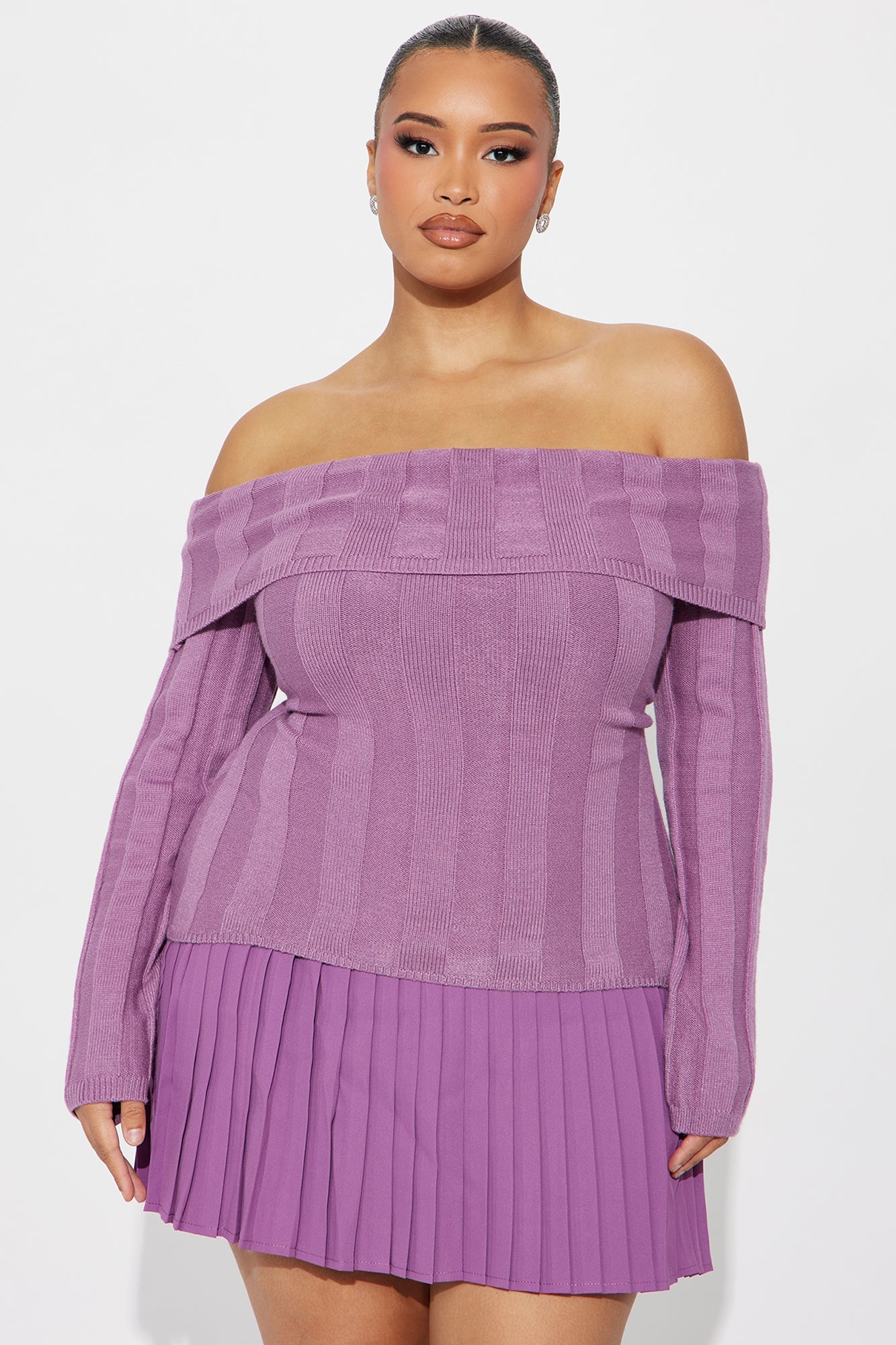 Elara Sweater Mini Dress - Mauve