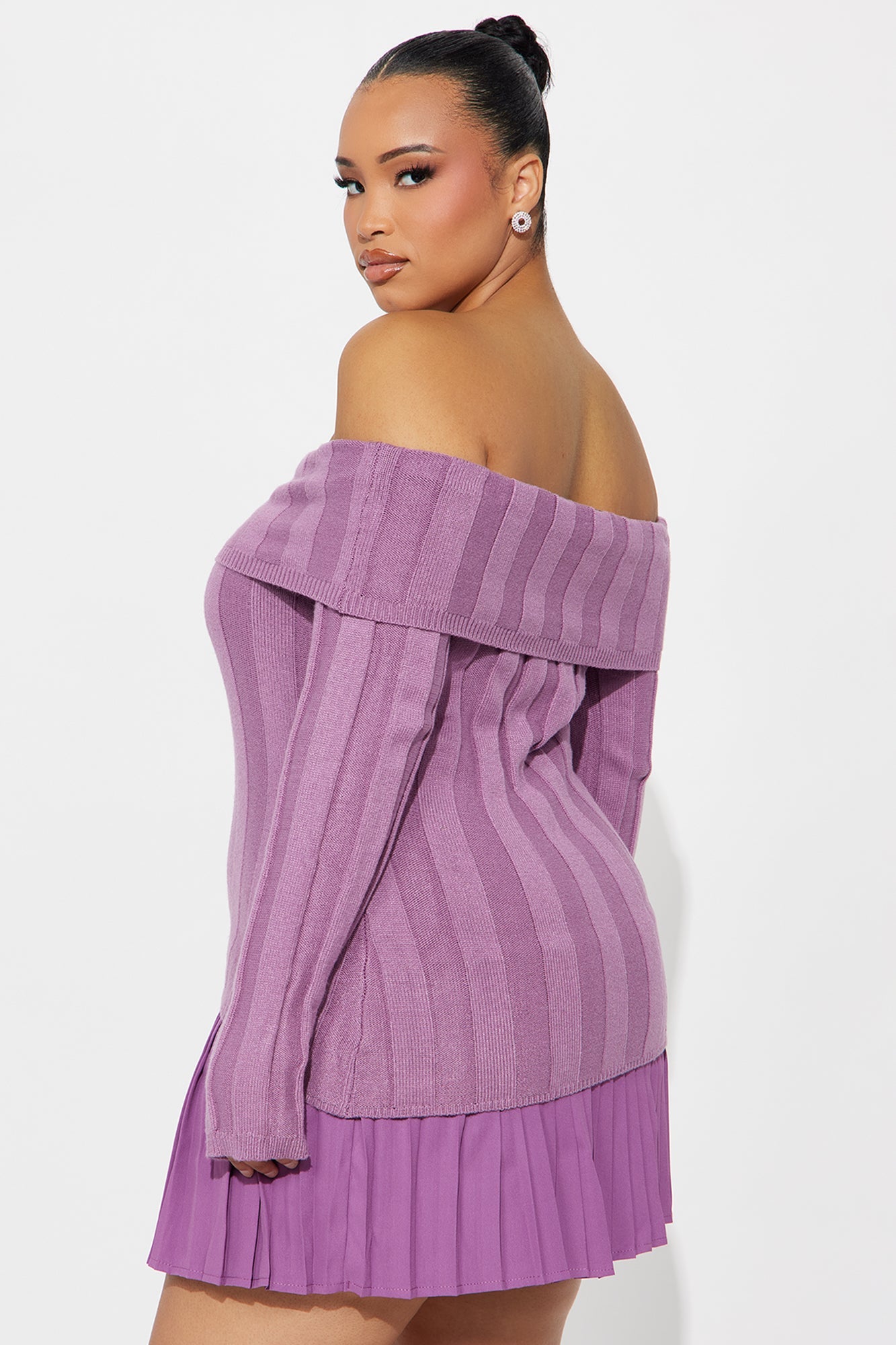 Elara Sweater Mini Dress - Mauve