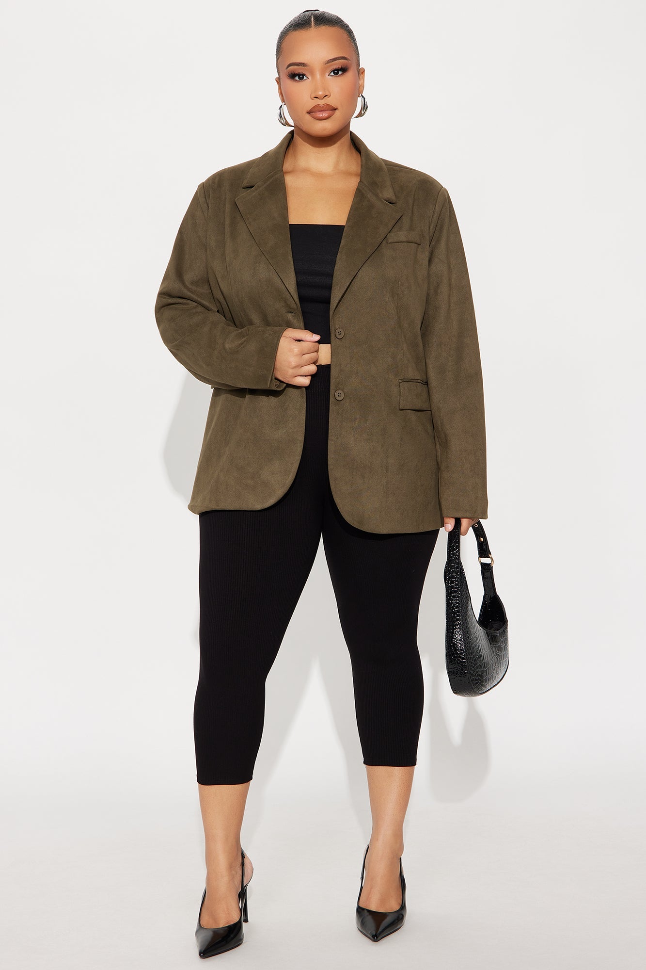 Jazlyn Oversized Blazer - Dark Olive