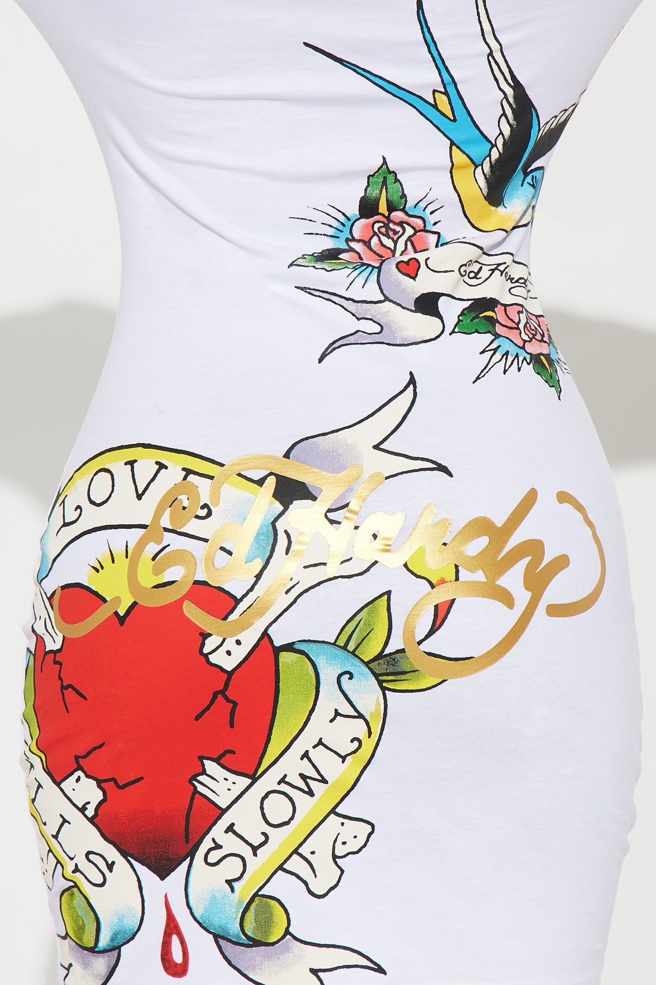 Ed Hardy Long Sleeve Mini Dress - White