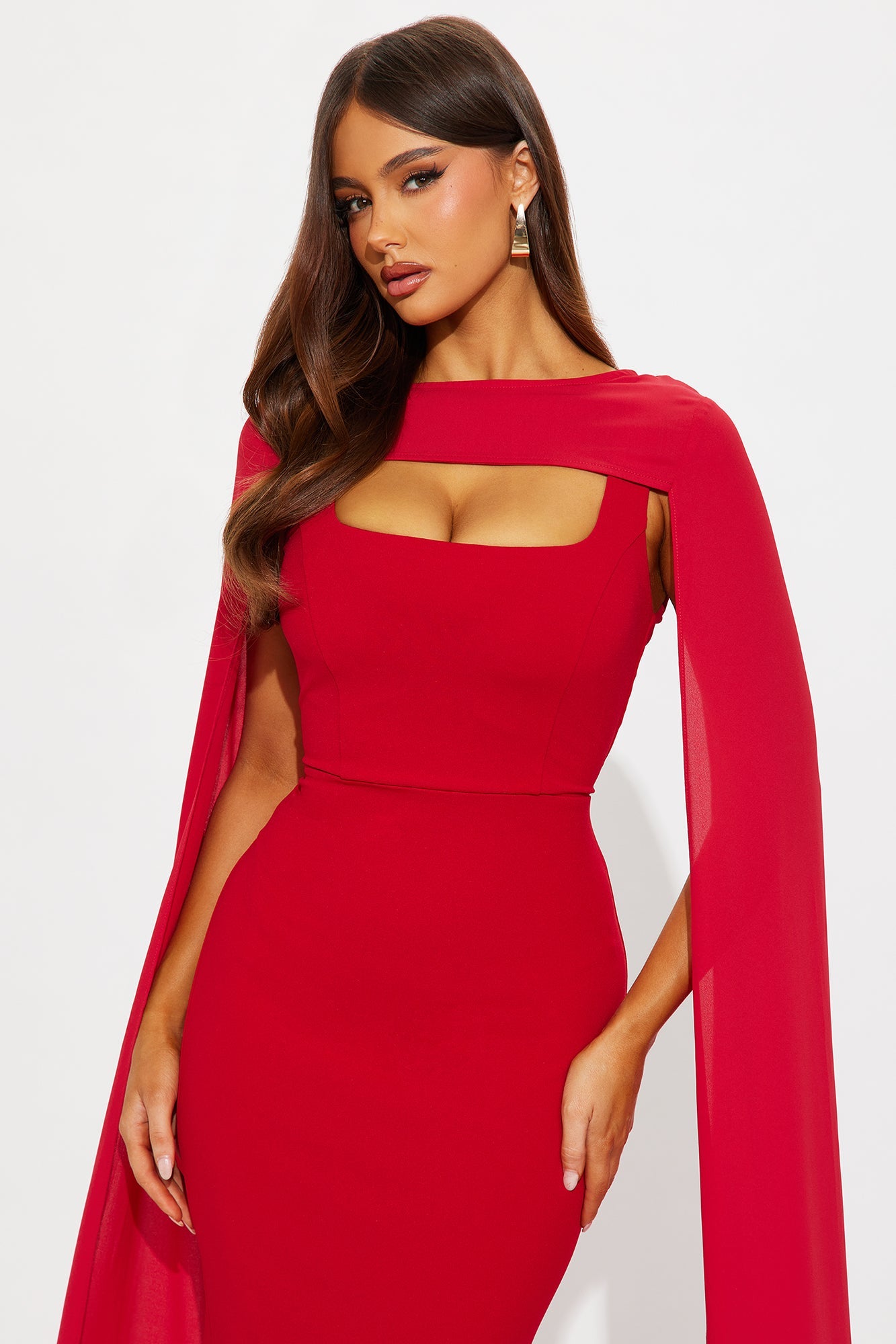 Soft Hearts Maxi Gown - Red