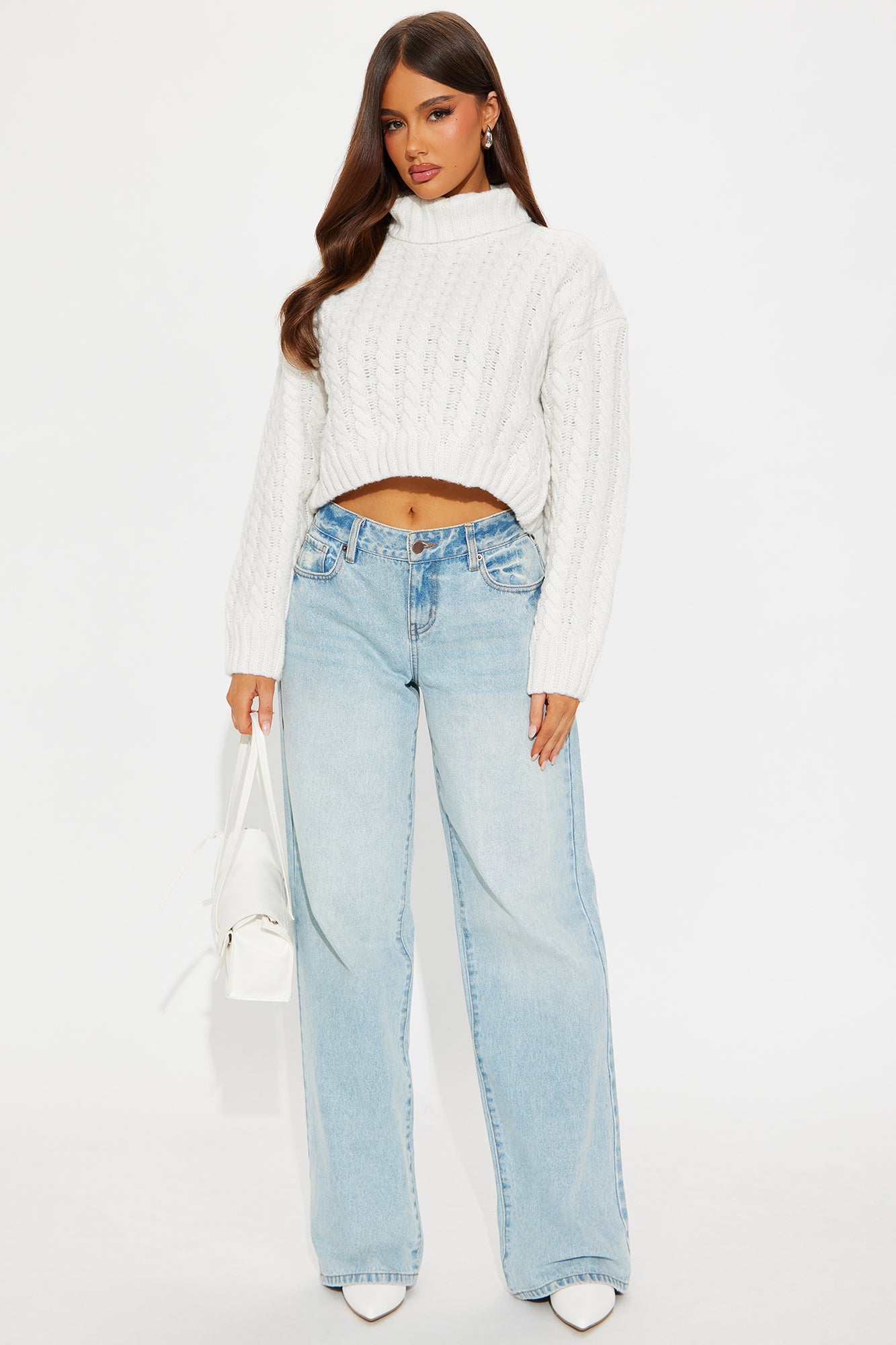 Warm Vibes Cable Knit Sweater - Ivory
