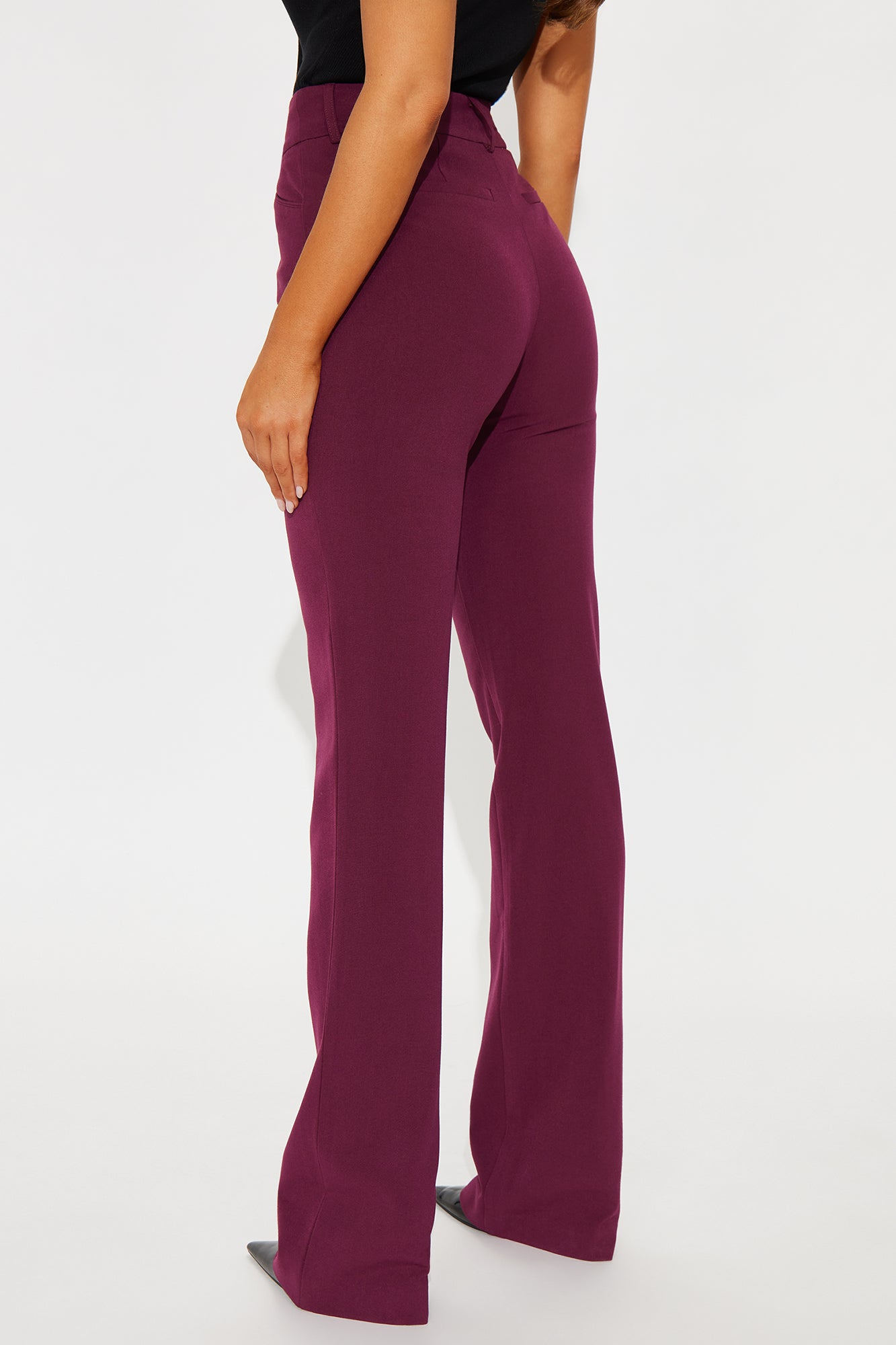 Tall Tasha Dressy High Rise Pants - Burgundy
