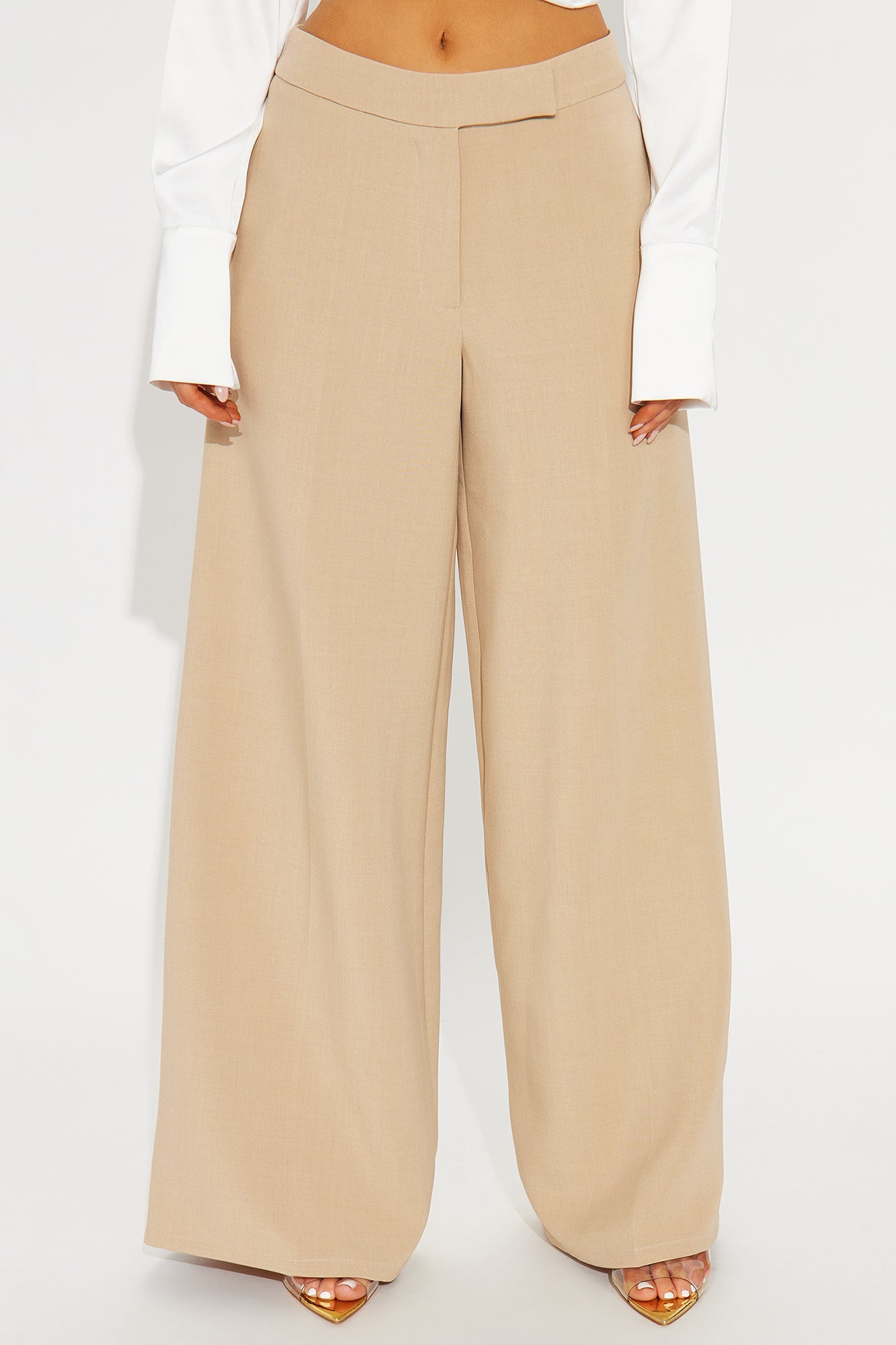 Not On The Checklist Wide Leg Trouser Pant - Khaki