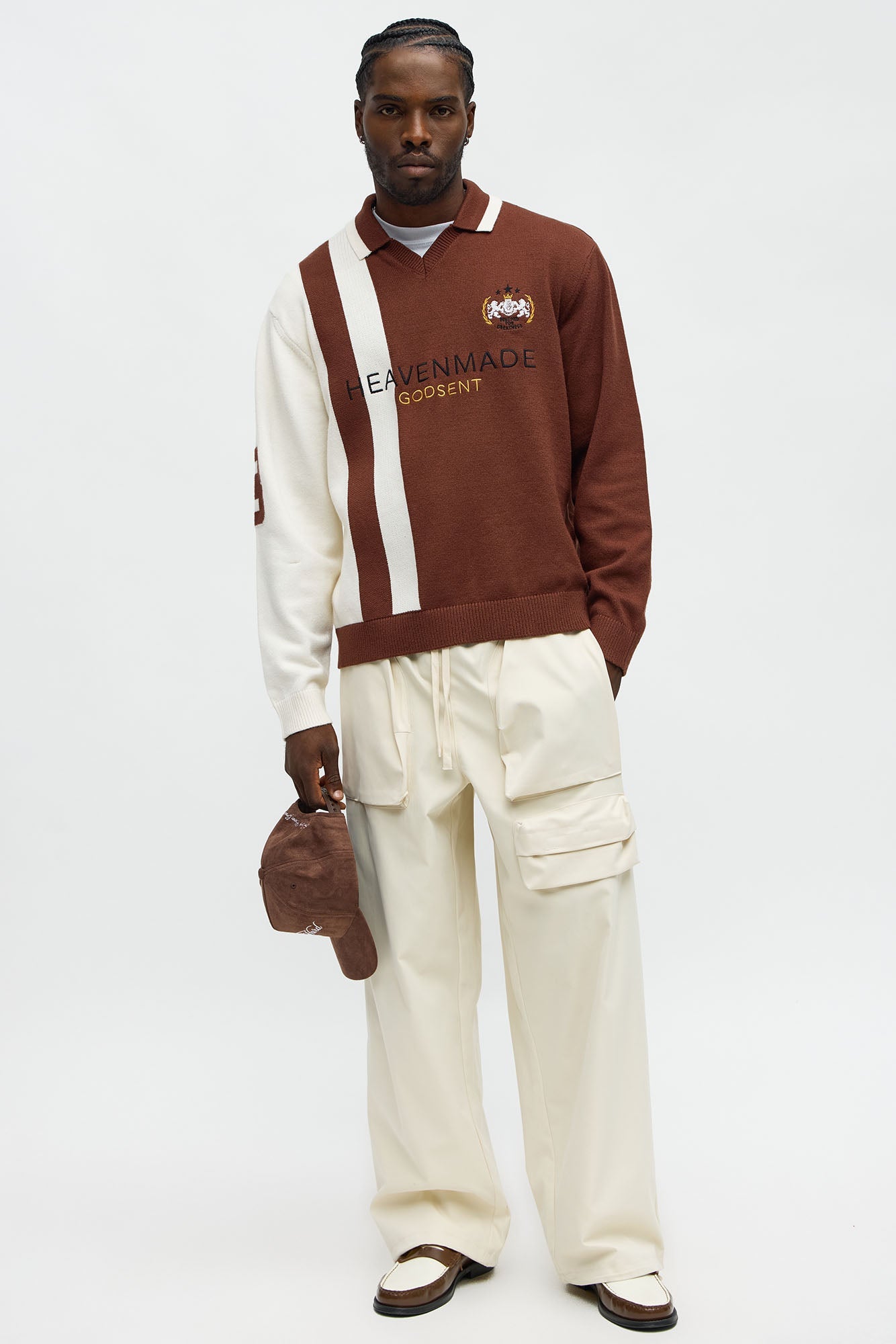 Distant Daydream Vneck Sweater - Brown Combo