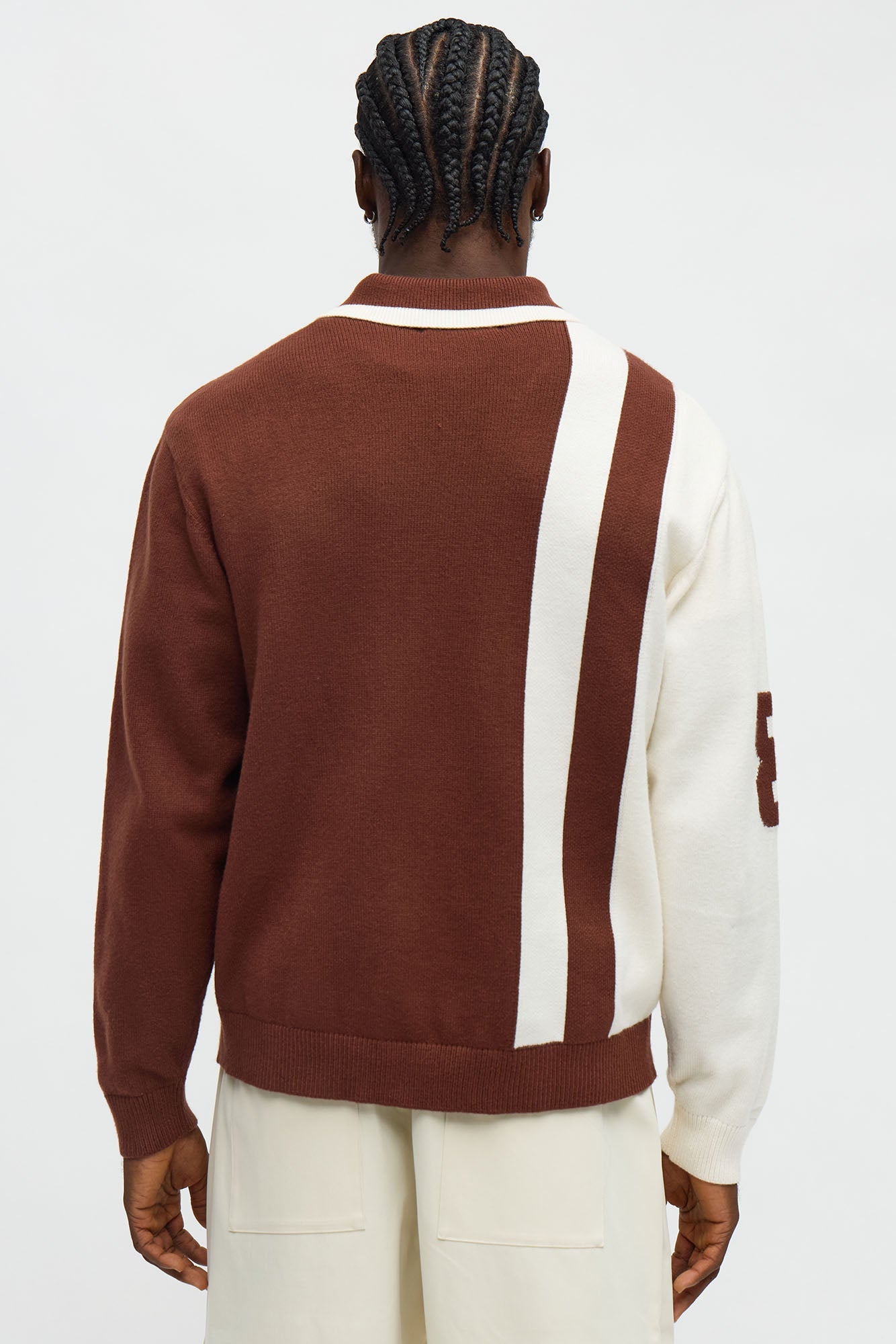 Distant Daydream Vneck Sweater - Brown Combo