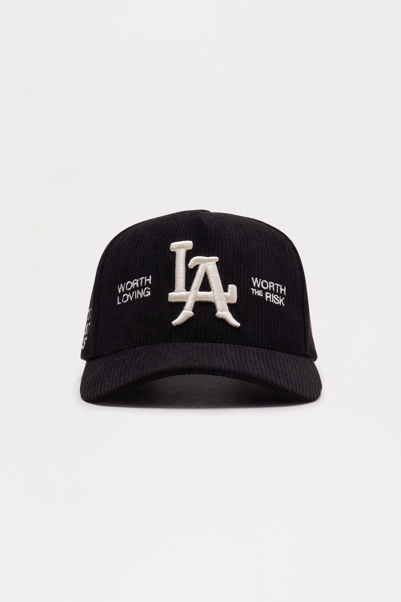 LA Heart Corduroy Structured Snapback Hat - Black