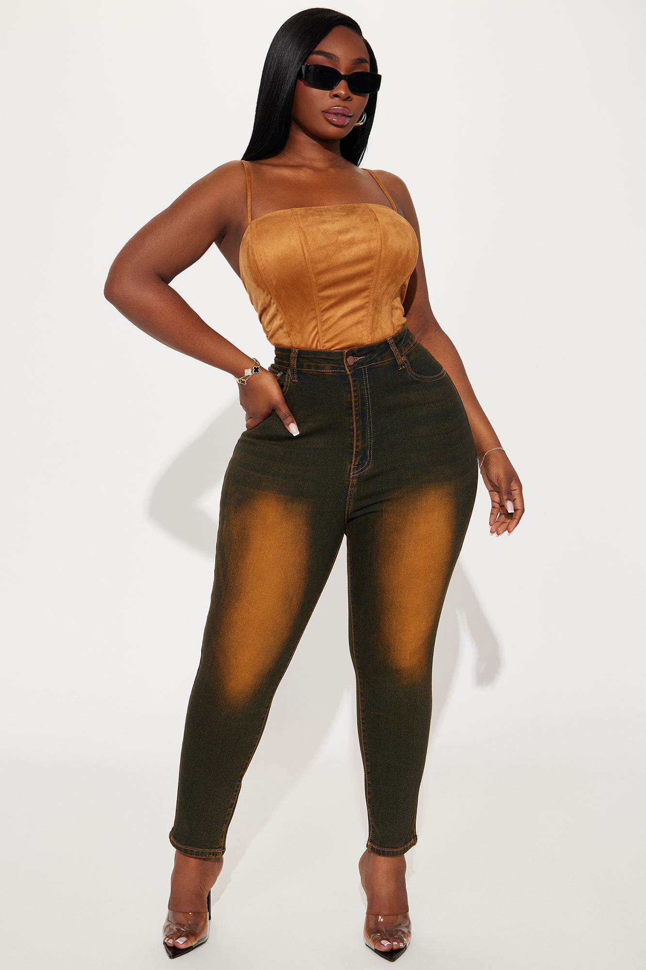 Petite Know The Difference Tinted Skinny Jeans - Black