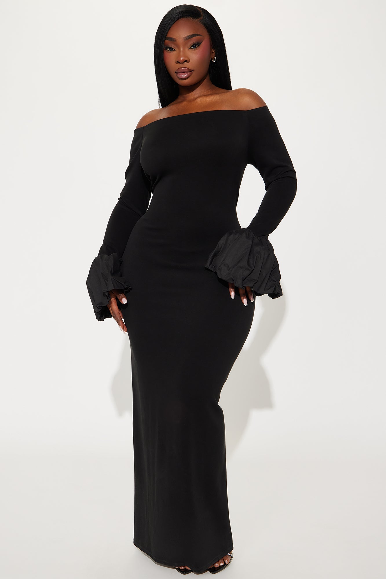 Penny Long Sleeve Maxi Dress - Black