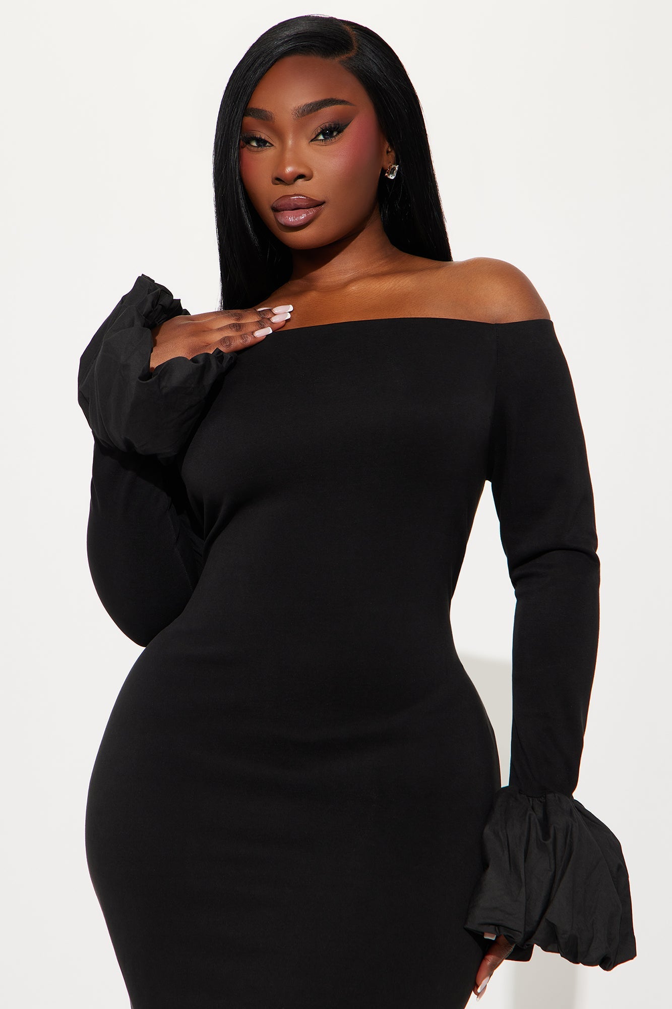 Penny Long Sleeve Maxi Dress - Black