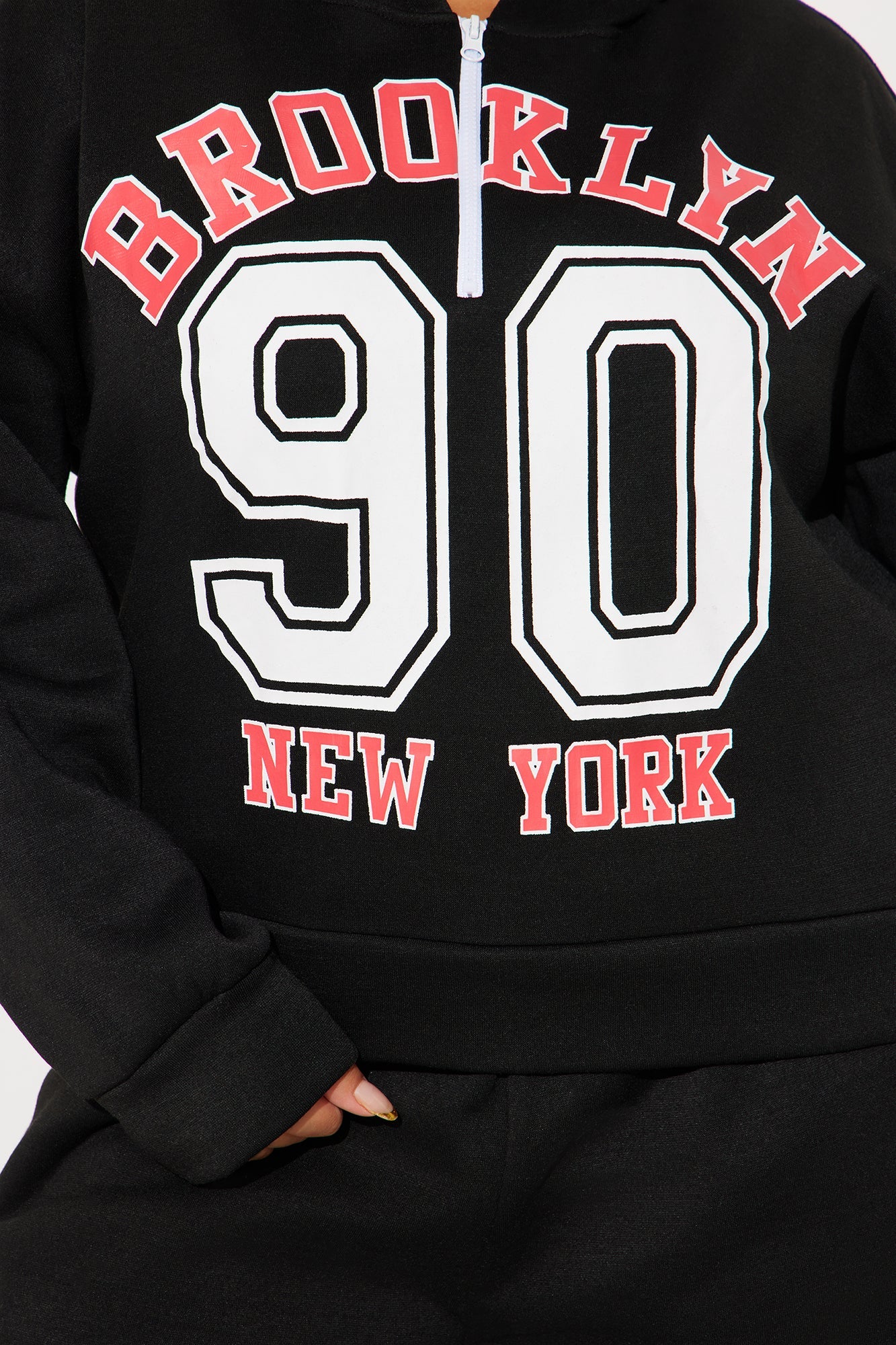 Brooklyn NY Fleece Pant Set - Black/Red
