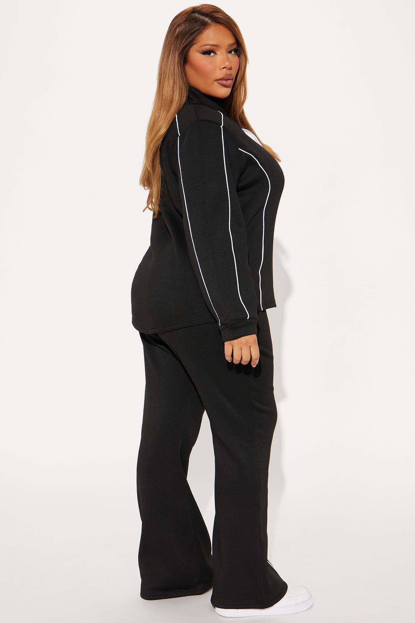 Kassidy Fleece Pant Set - Black/White