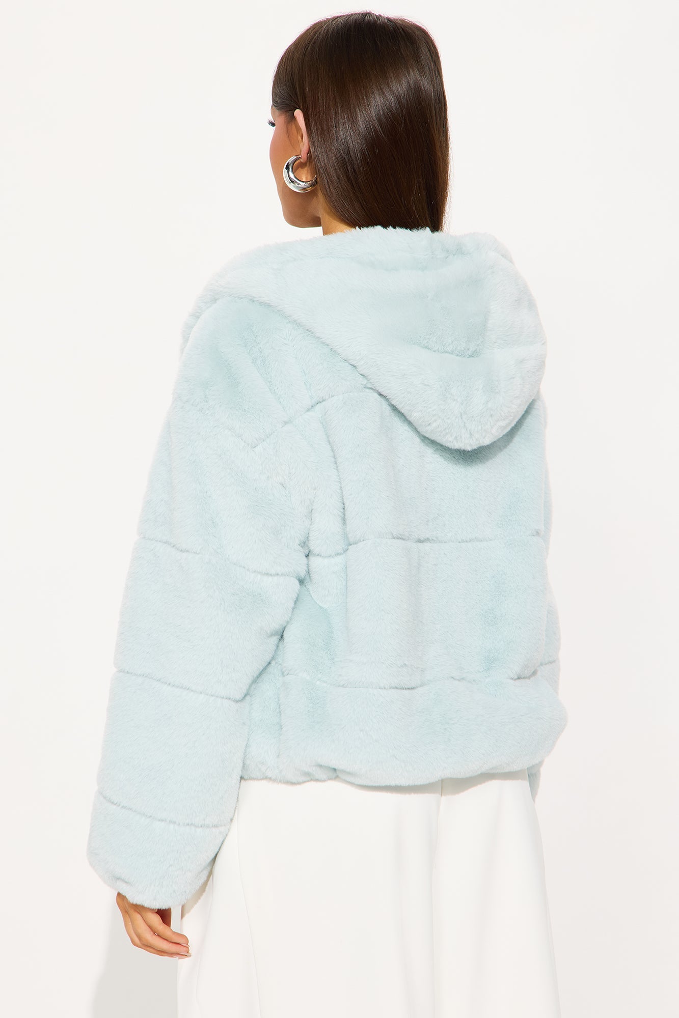 Leah Faux Fur Jacket - Blue