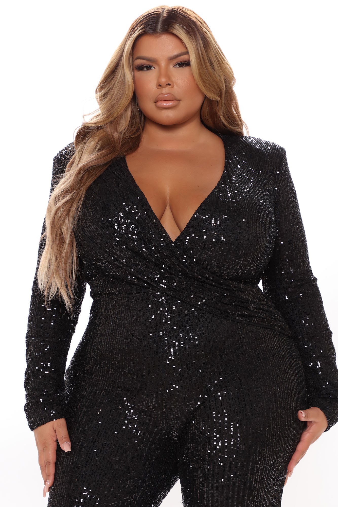 Samantha Sequin Jumpsuit - Black